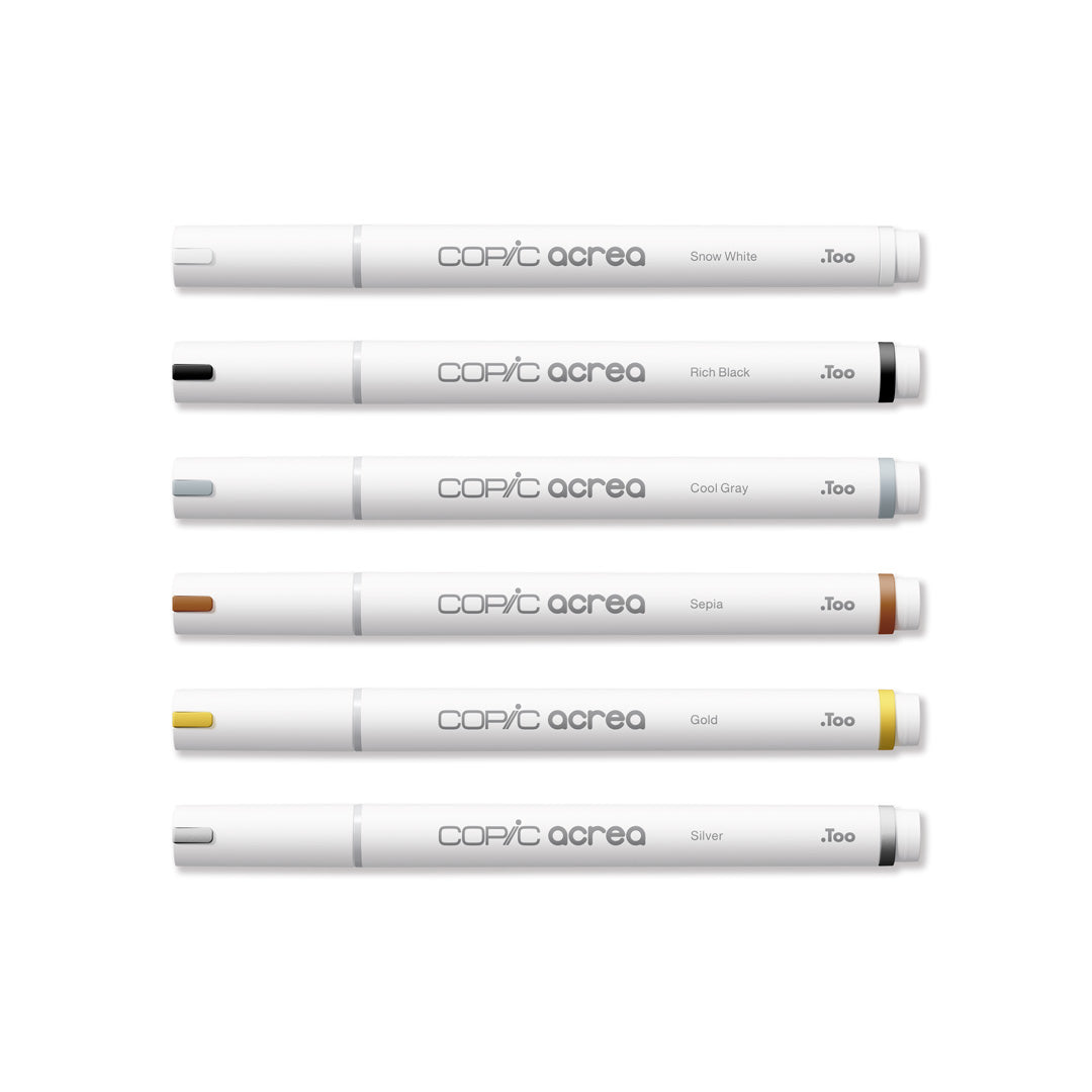 COPIC acrea Paint Marker 6 Colors Set Essentials