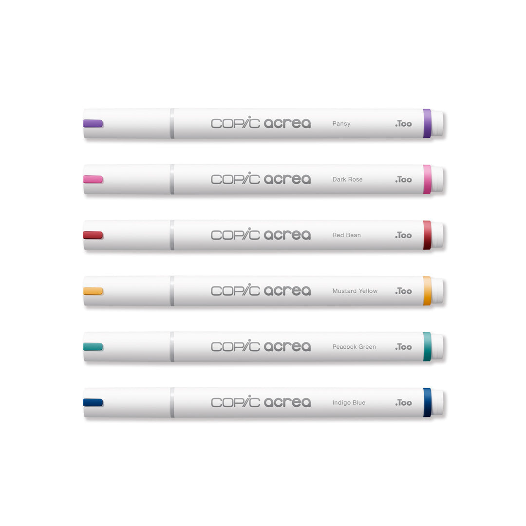 COPIC acrea Paint Marker 6 Colors Set Deep