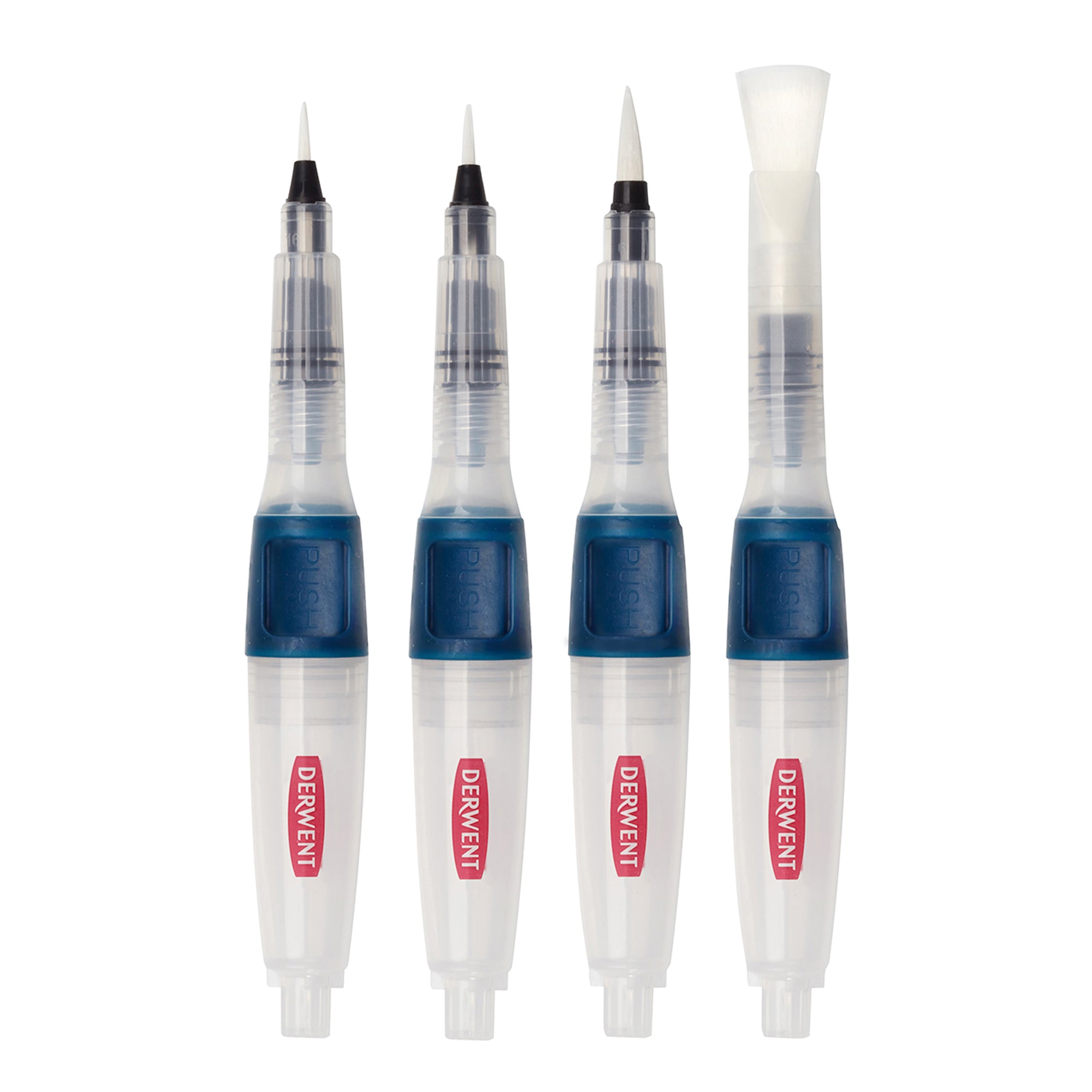 Derwent Push Button Waterbrush - Assorted Set of 4