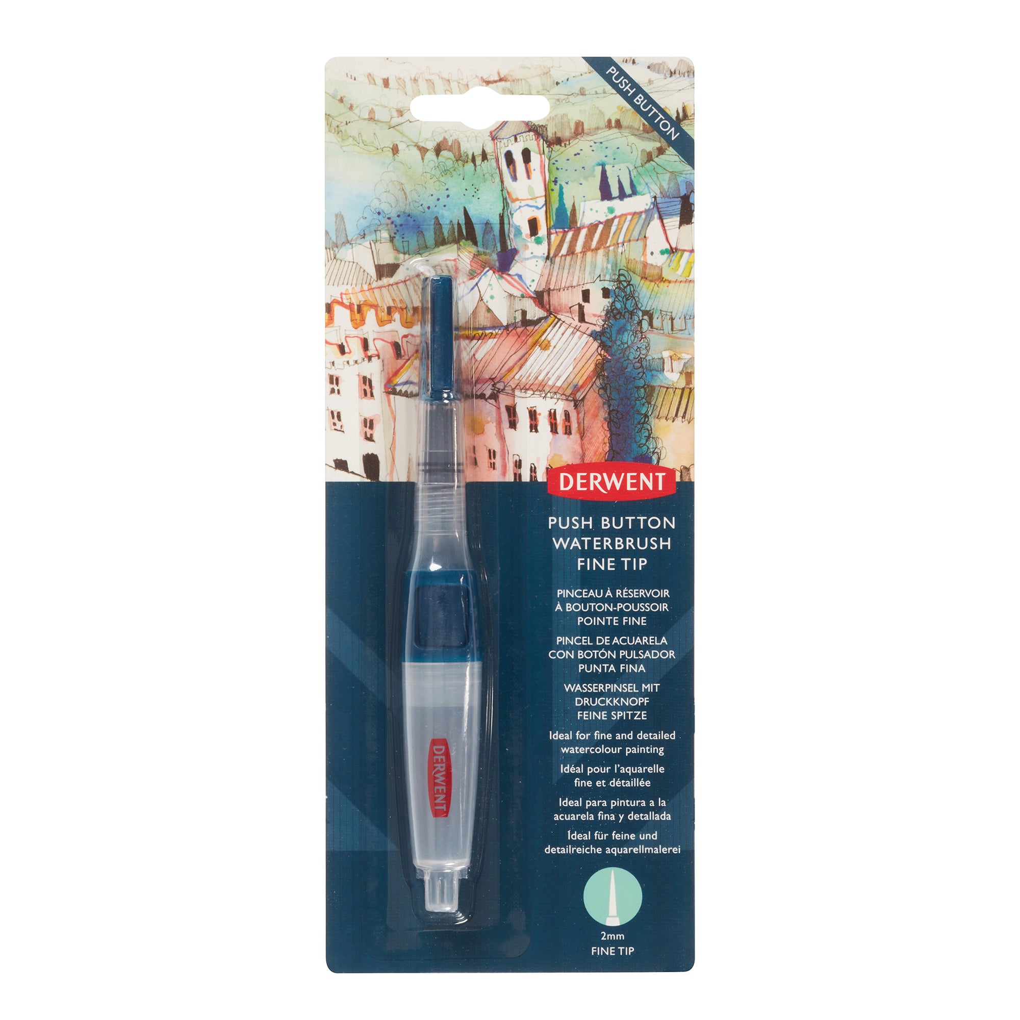 Derwent Push Button Waterbrush - Fine Tip