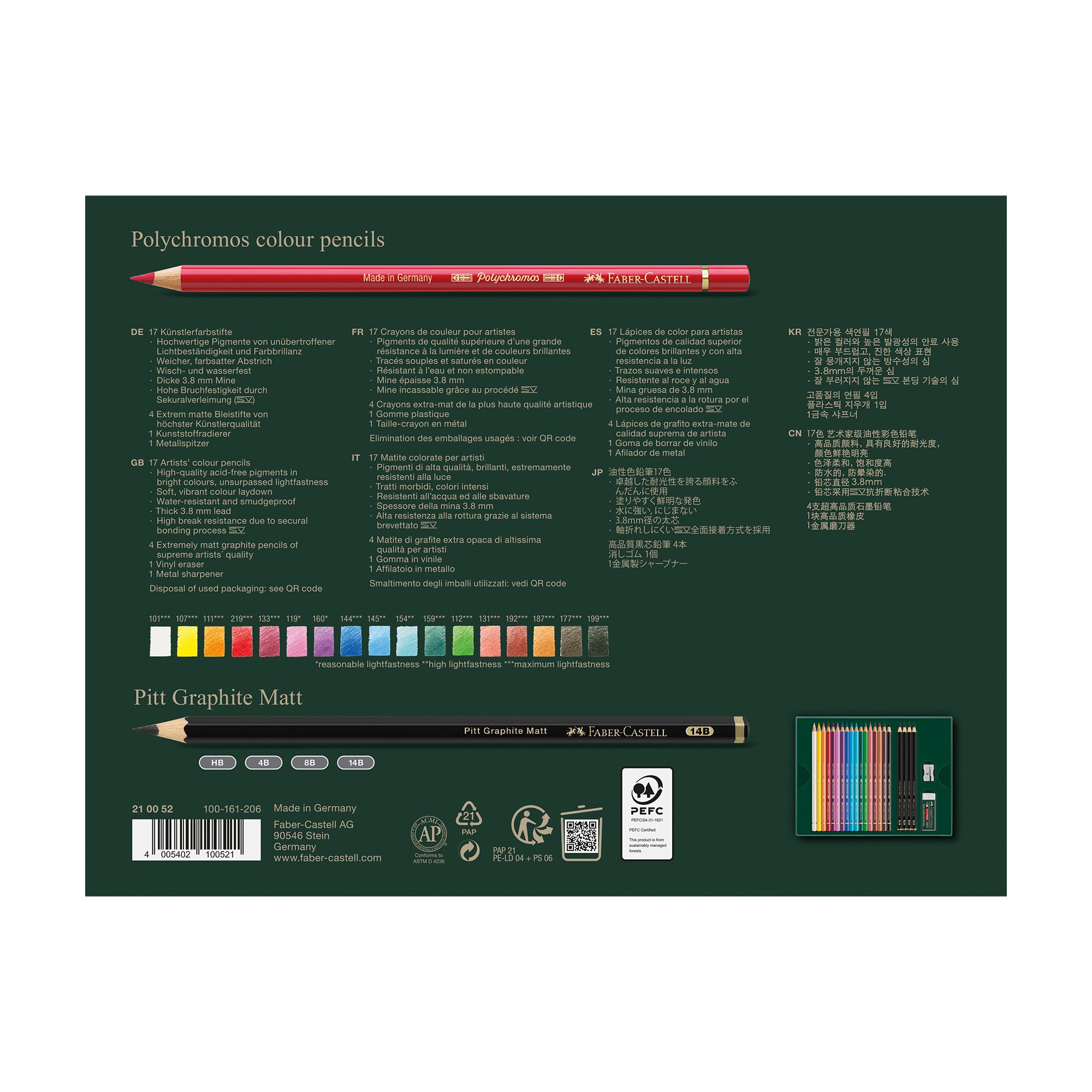 Faber-Castell Polychromos & Pitt Graphite Matte Gift Set of 23