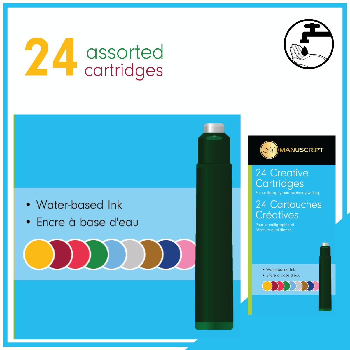 Manuscript 24 Creative Cartridges Assorted Ink Colours