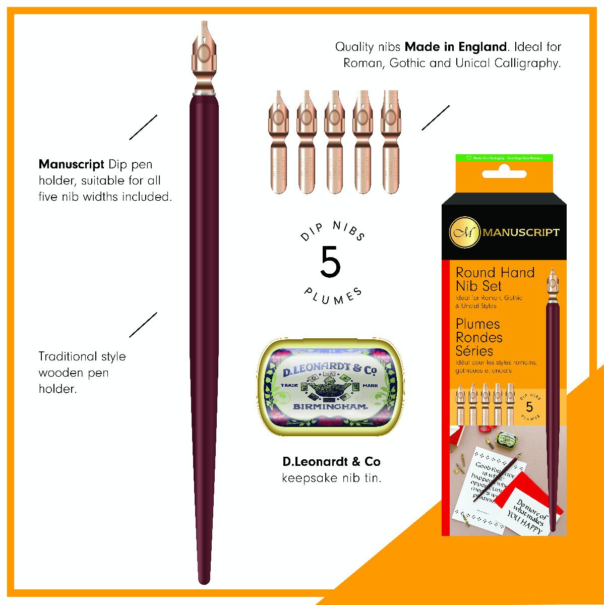 Manuscript Leonardt Round Hand Set - Clearance
