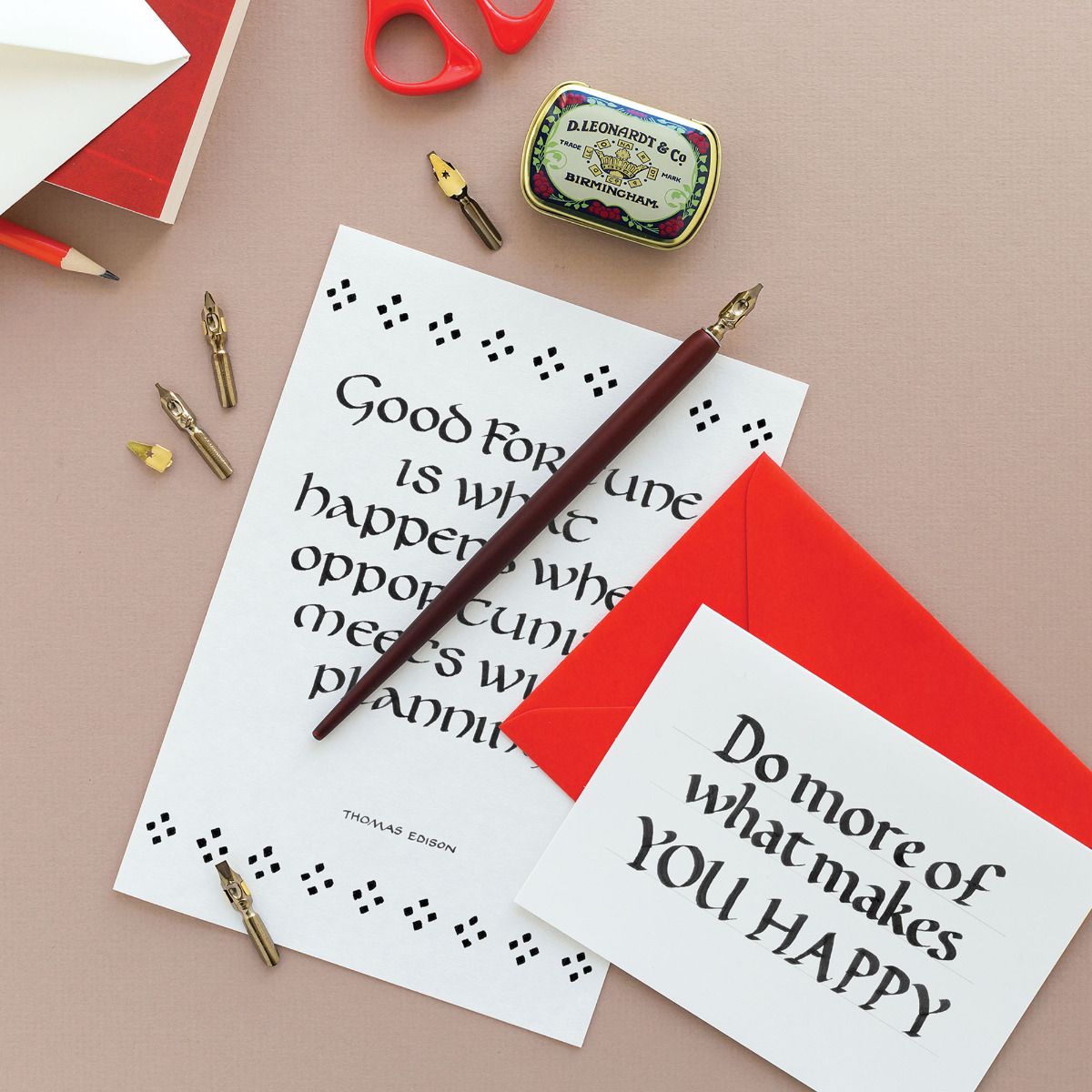 Manuscript Leonardt Round Hand Set - While Qty's Last