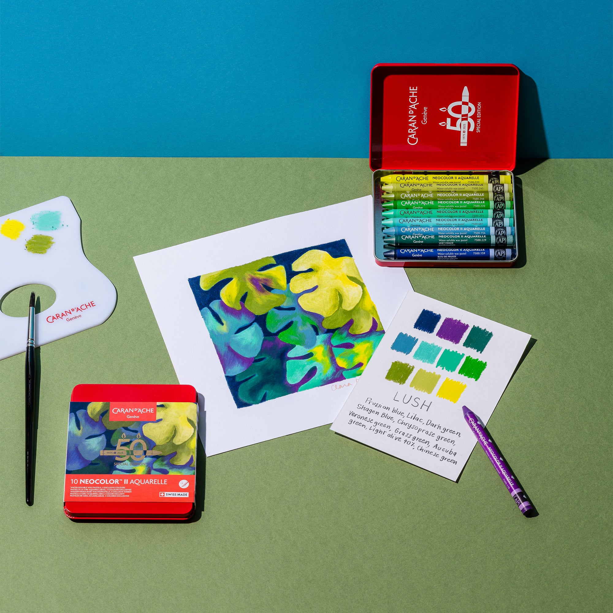 Caran d'Ache Neocolor II - 50 Years Lush Set of 10