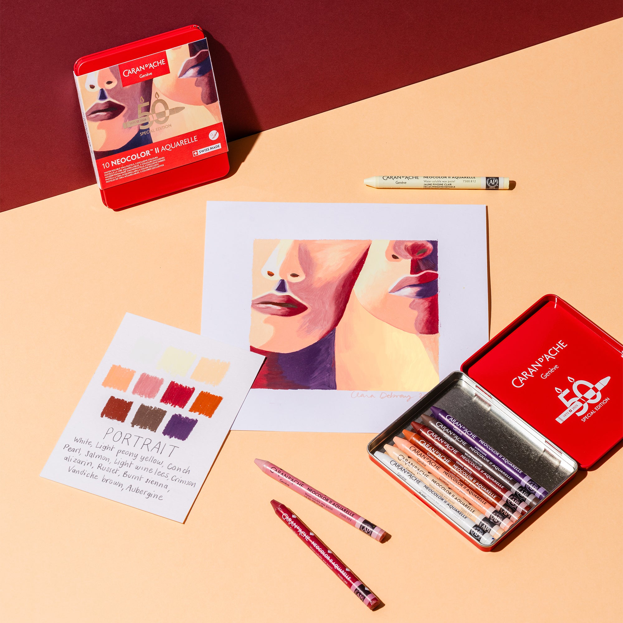 Caran d'Ache Neocolor II - 50 Years Portrait Set of 10