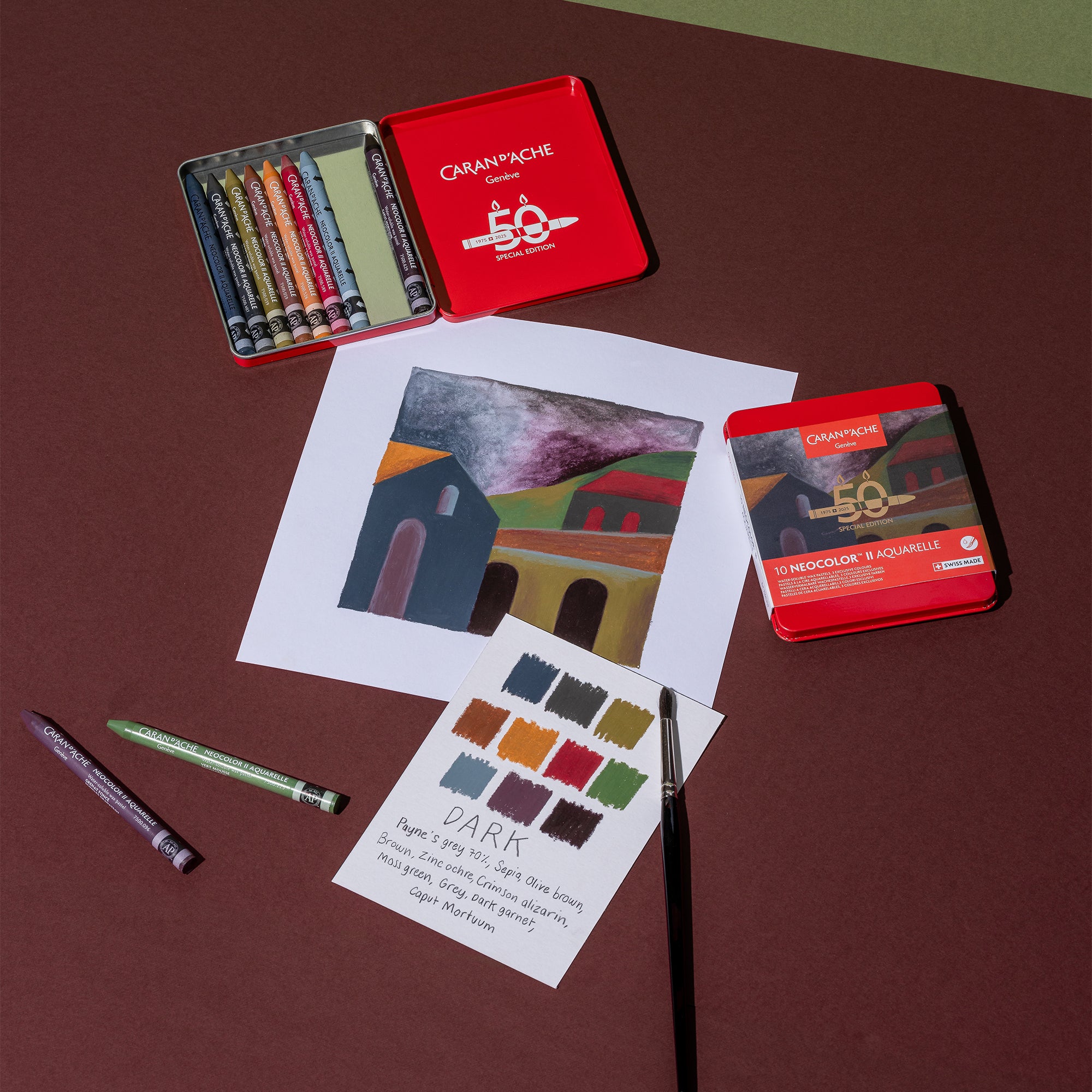 Caran d'Ache Neocolor II - 50 Years Dark Set of 10