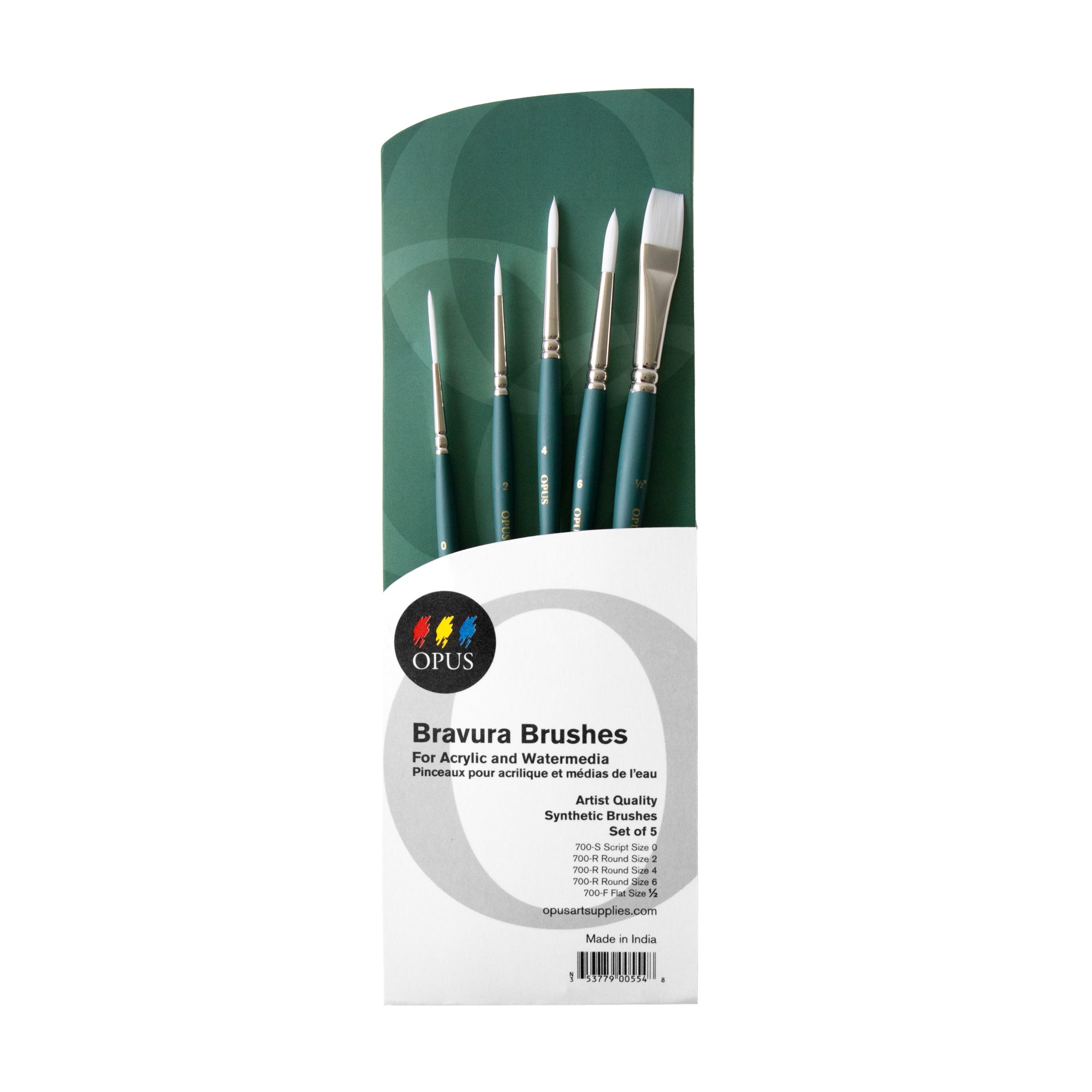 Opus Bravura Acrylic Brush Assorted Set of 5