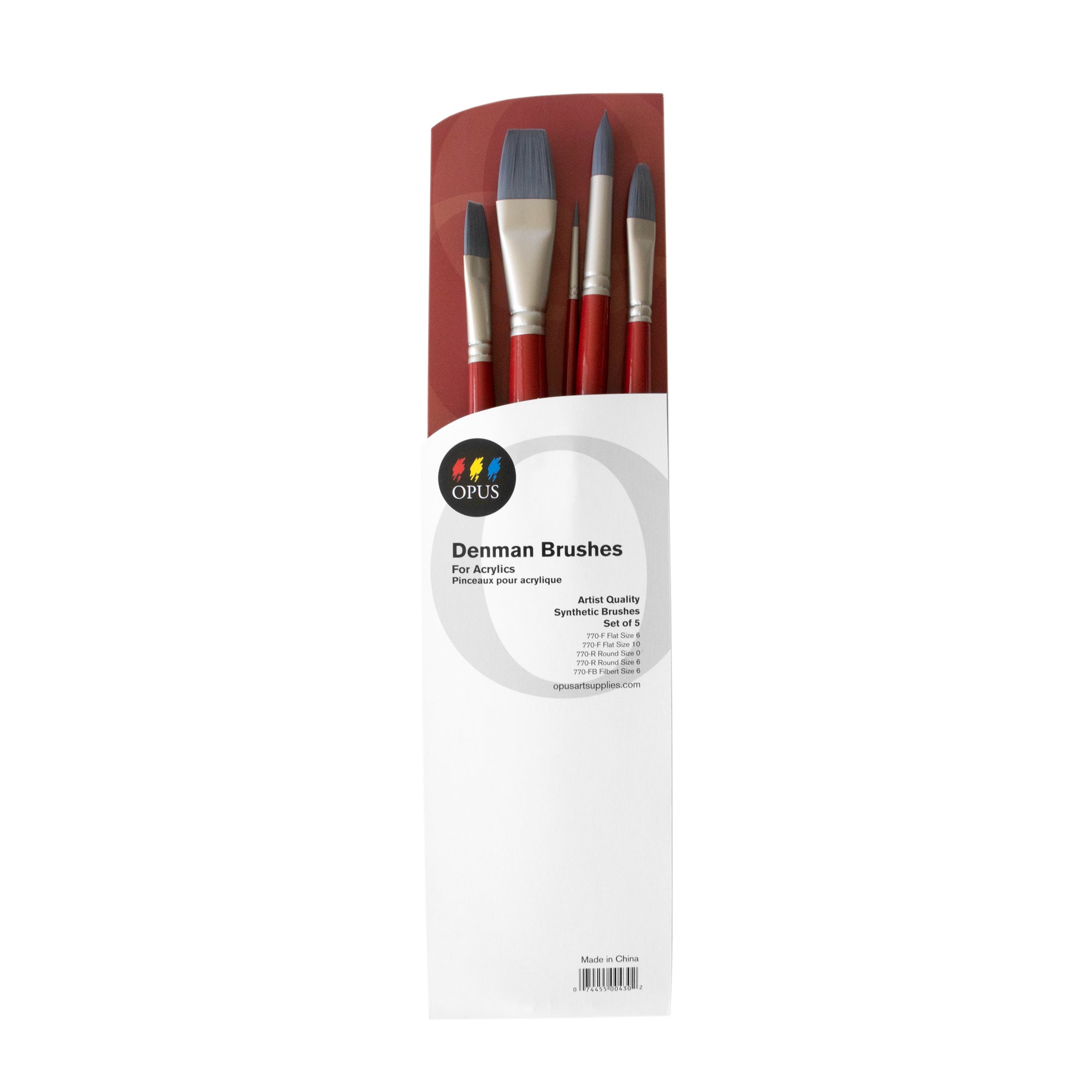 Opus Denman Long-handled Brush Assorted Set of 5