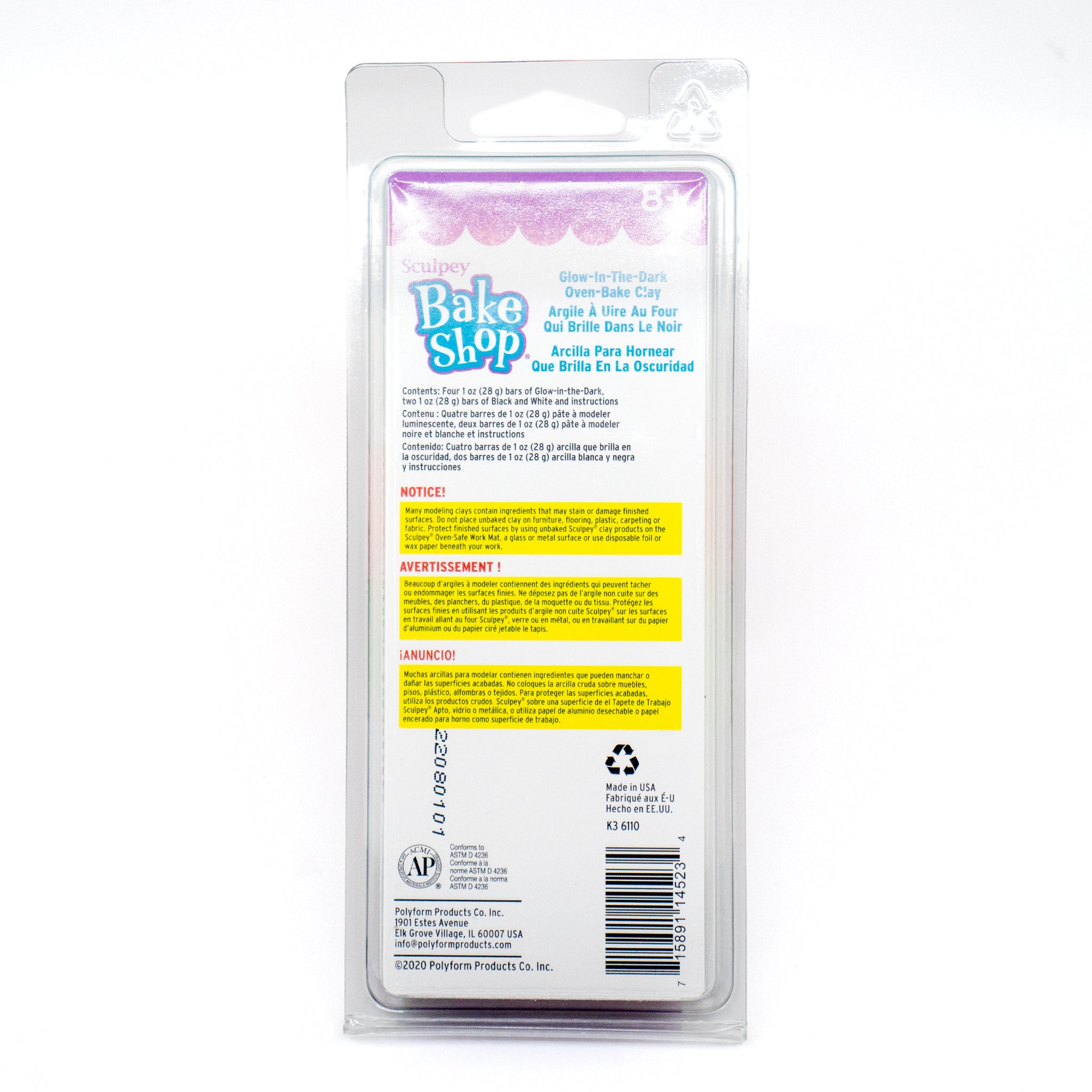 Sculpey Bake Shop Glow-In-The-Dark Clay Set of 6