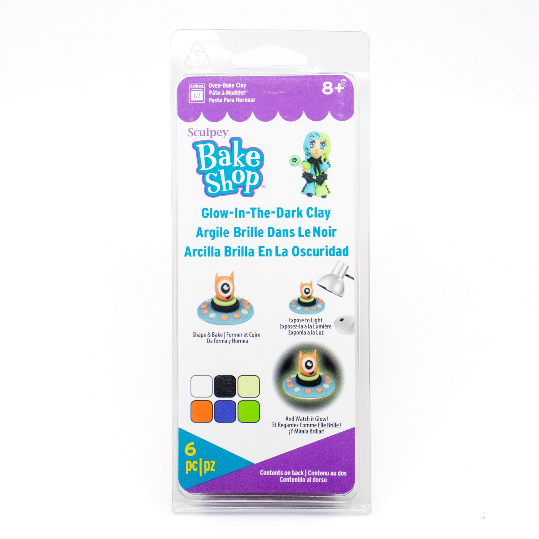 Sculpey Bake Shop Glow-In-The-Dark Clay Set of 6