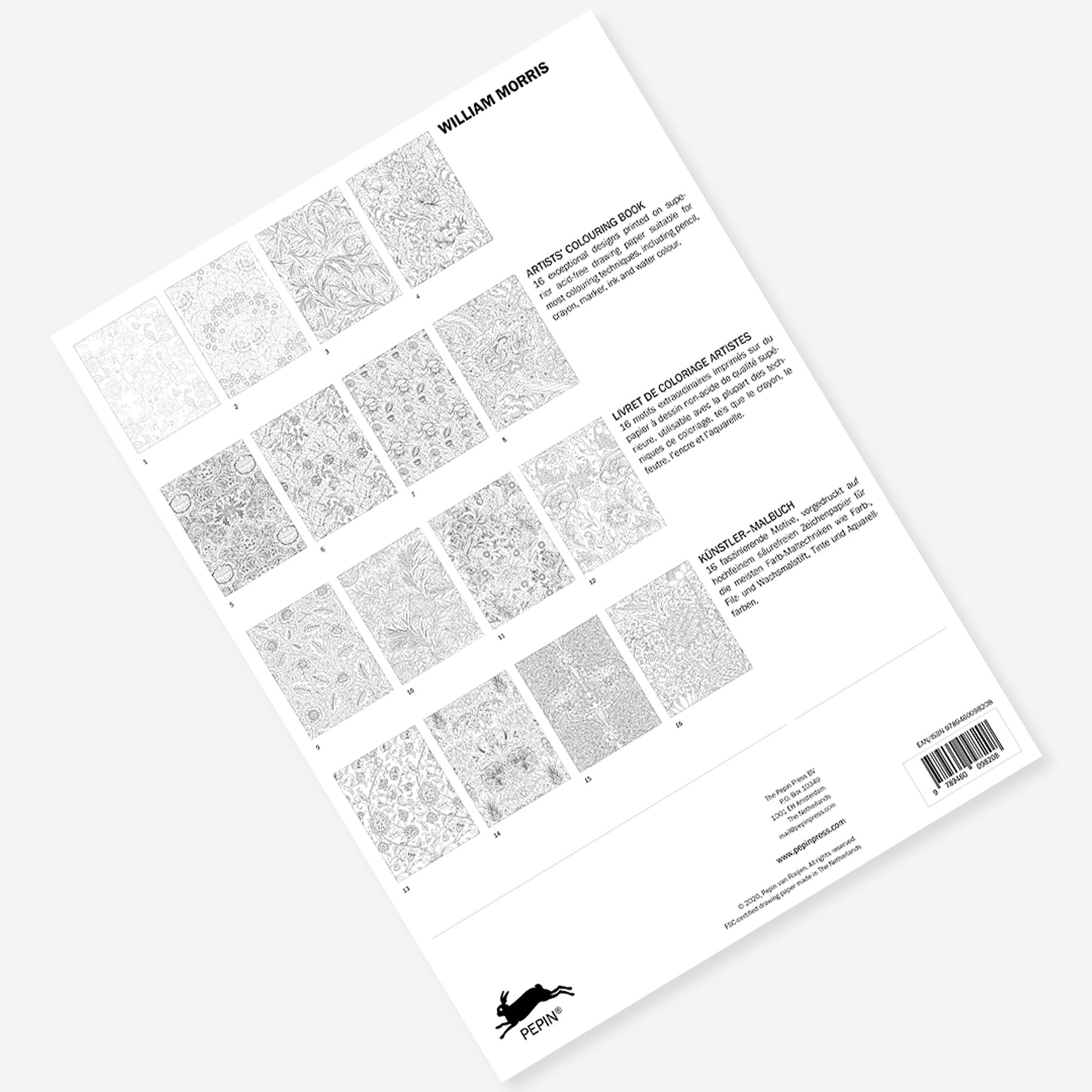 Pepin Press Artists' Colouring Book - William Morris