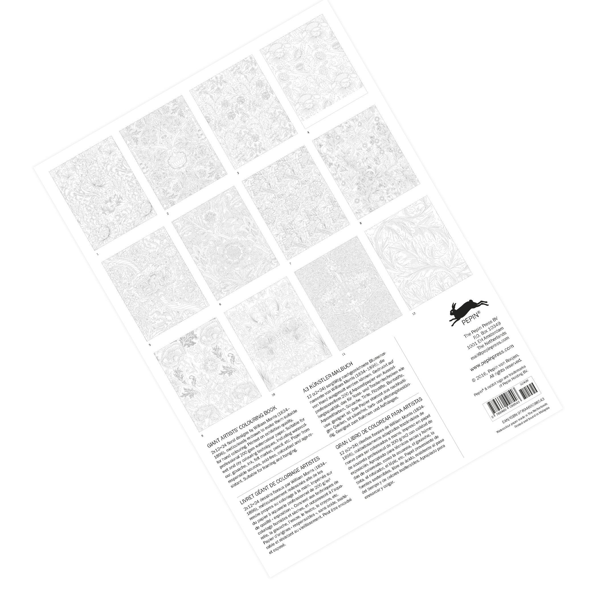 Pepin Press Giant Artists' Colouring Book - William Morris