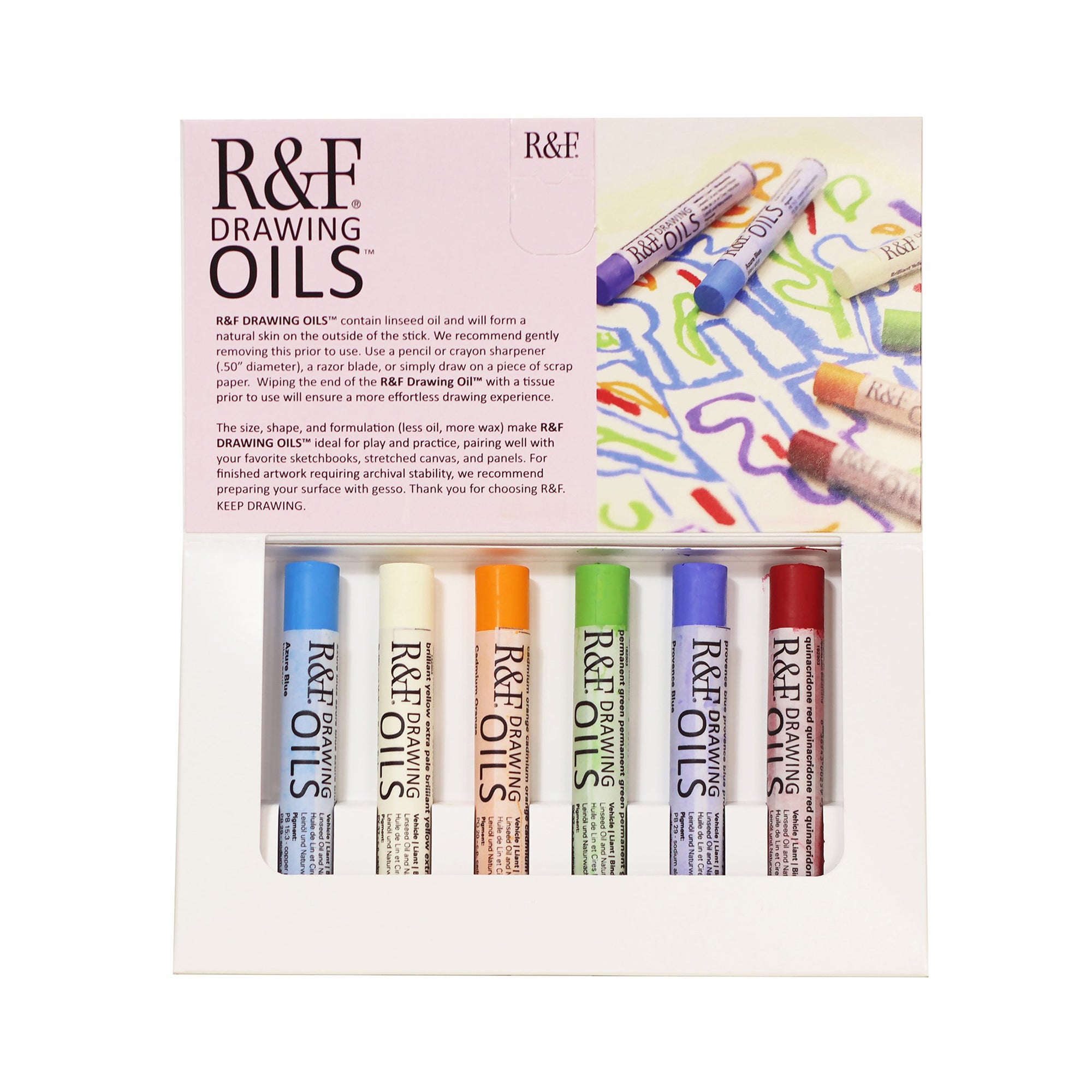 R&F Drawing Oil Color Set of 6 - Modern