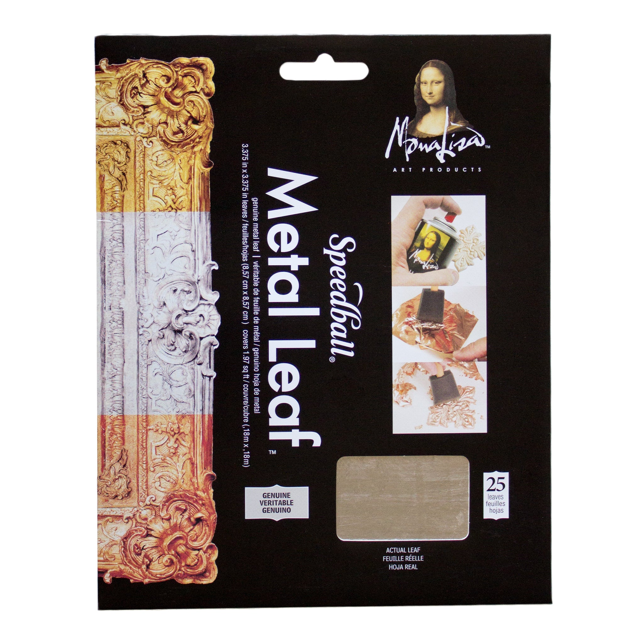 Speedball Mona Lisa Metal Leaf - Pack of 25 Sterling Silver 3.375 x 3.375"