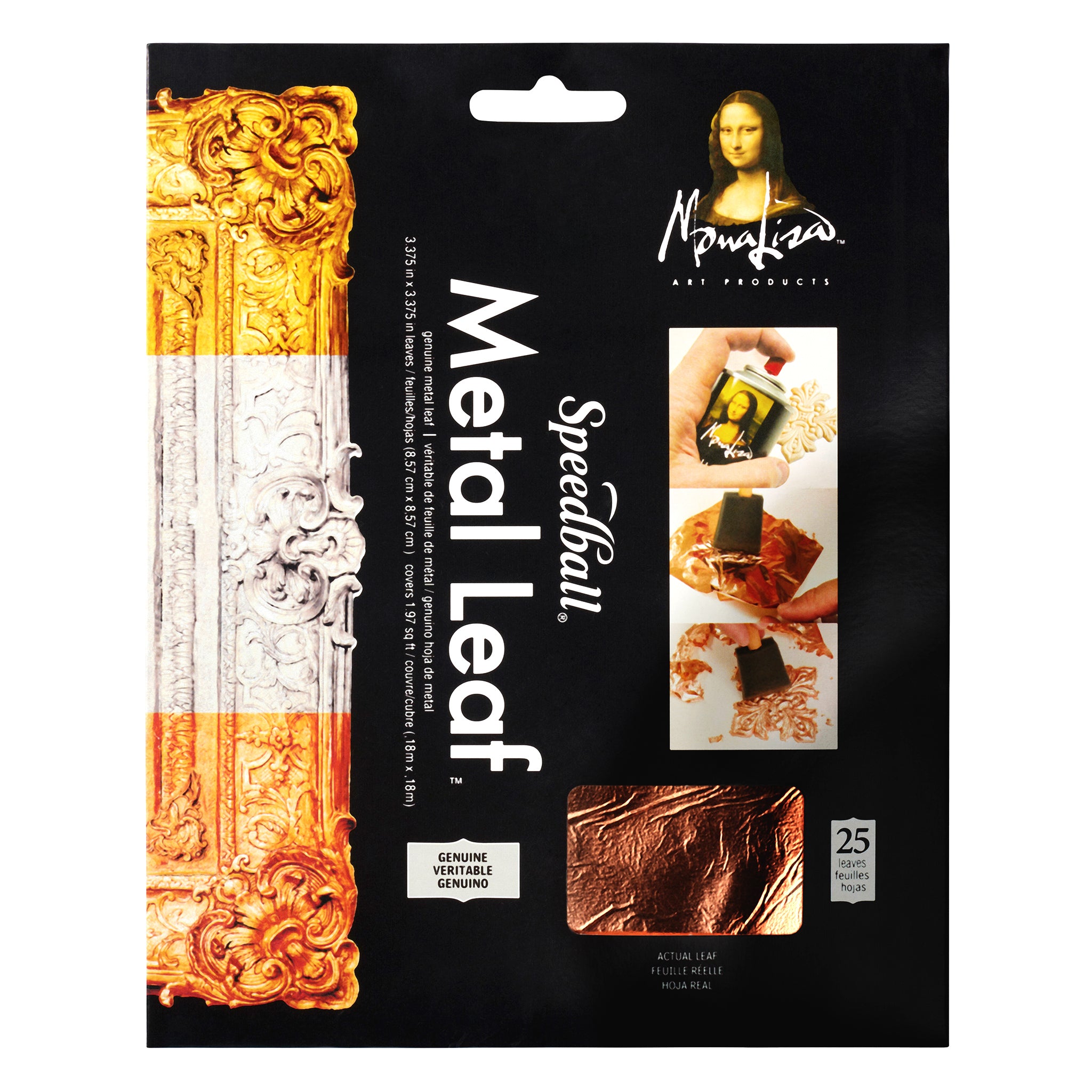 Speedball Mona Lisa Metal Leaf - Pack of 25 Genuine Copper 3.375" x 3.375"