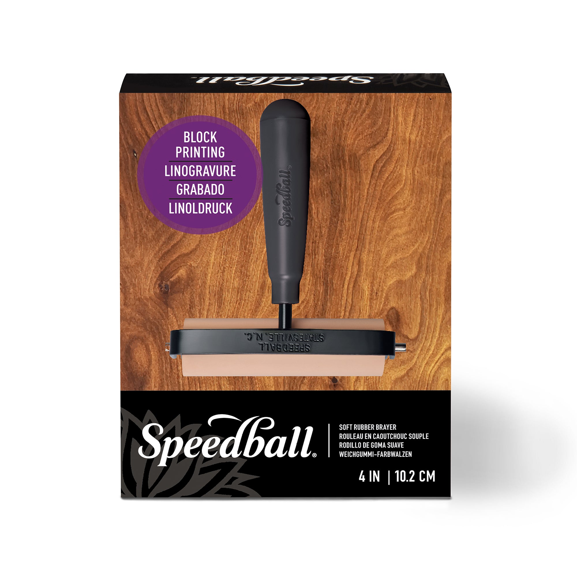 Speedball Brayer Soft Rubber - 4" Black Handle