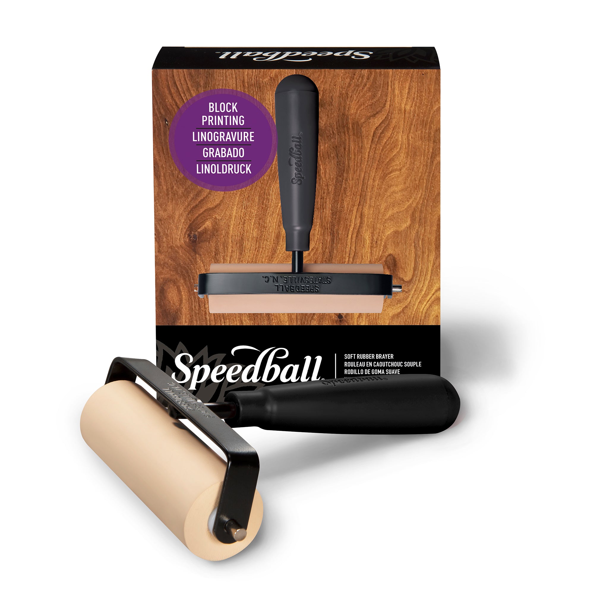 Speedball Brayer Soft Rubber - 4" Black Handle