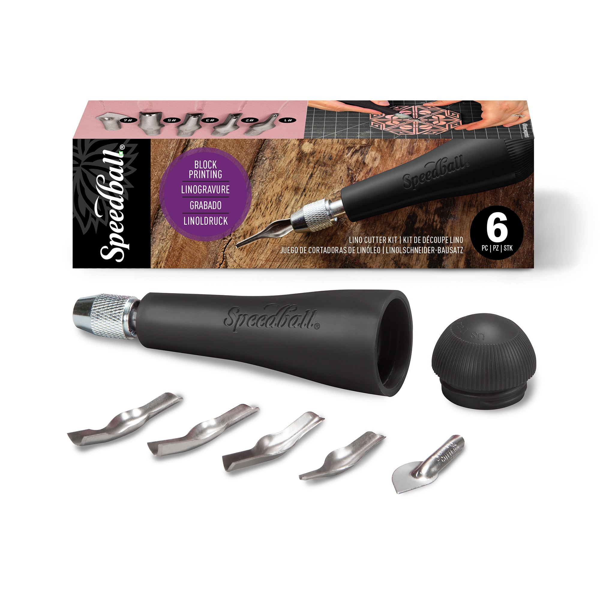 Speedball Lino Cutter Black Handle Set #1 - Set of 6