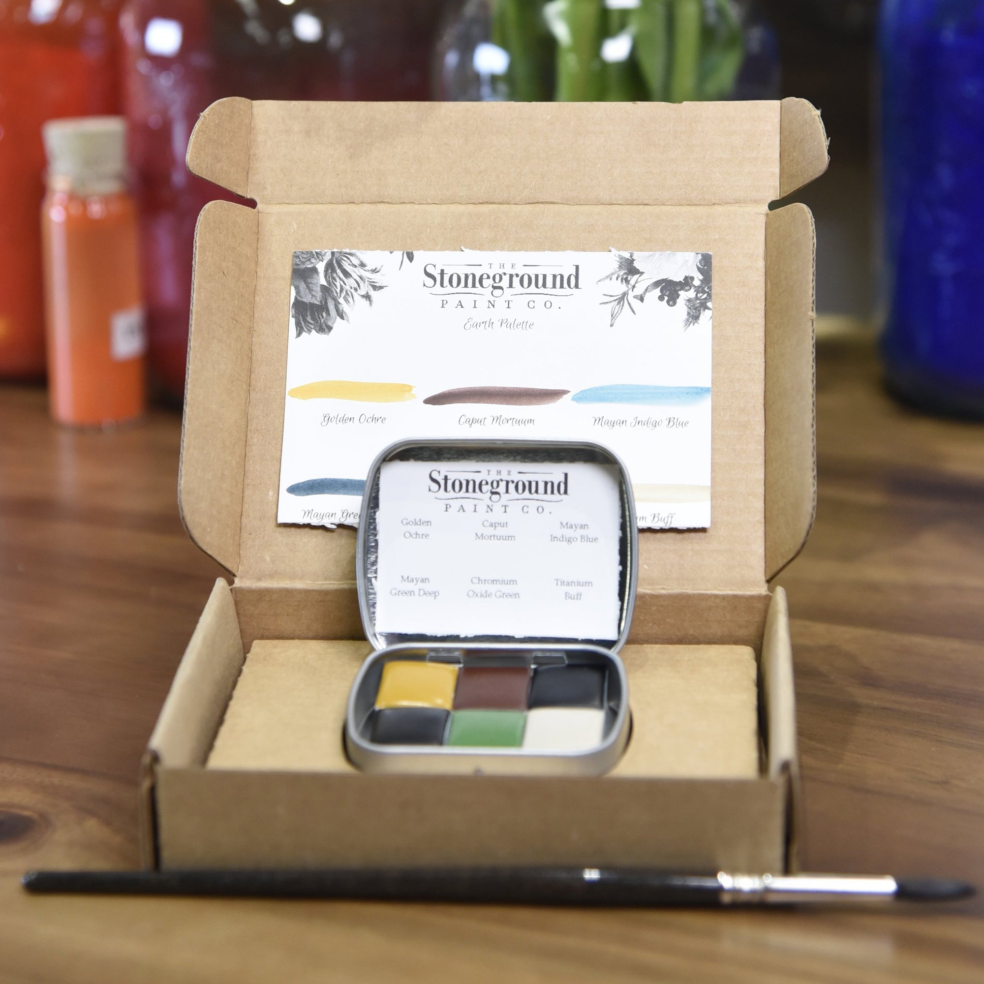 Stoneground Watercolour Half Pan Set of 6 - Earth Palette