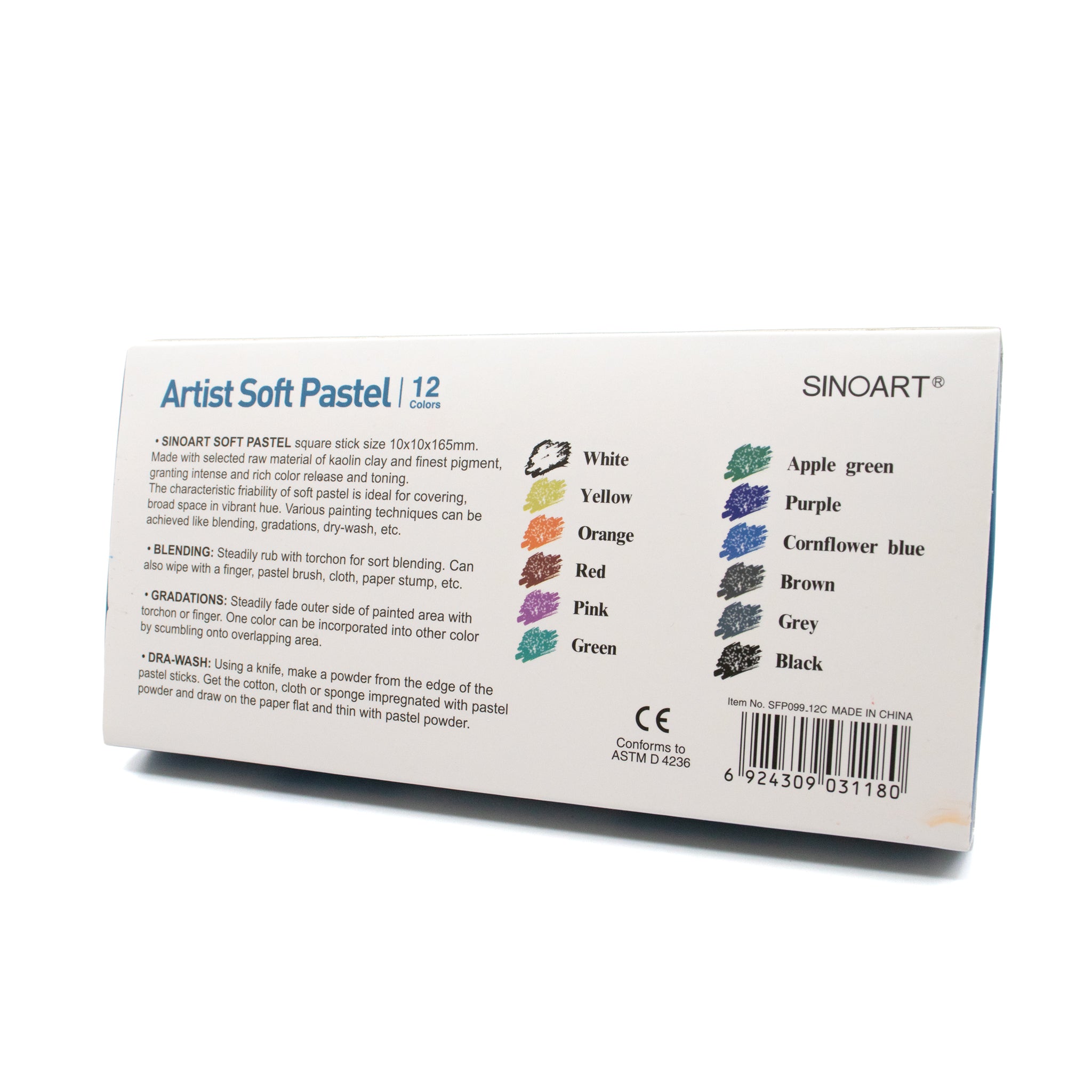 Sinoart Soft Pastel Set of 12 Assorted Colours - While Qty's last
