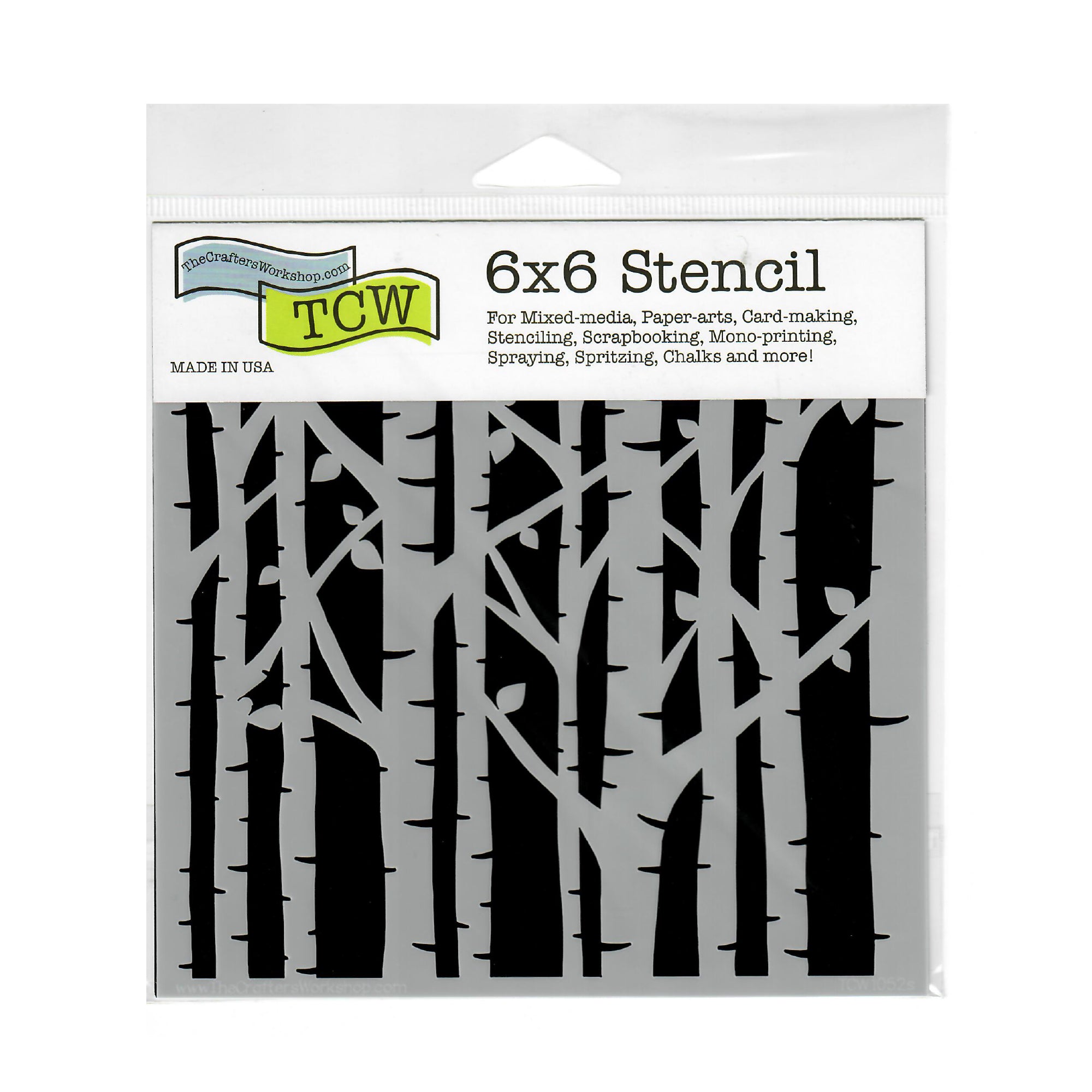 The Crafter's Workshop Stencil 6" x 6" - Birch Trees