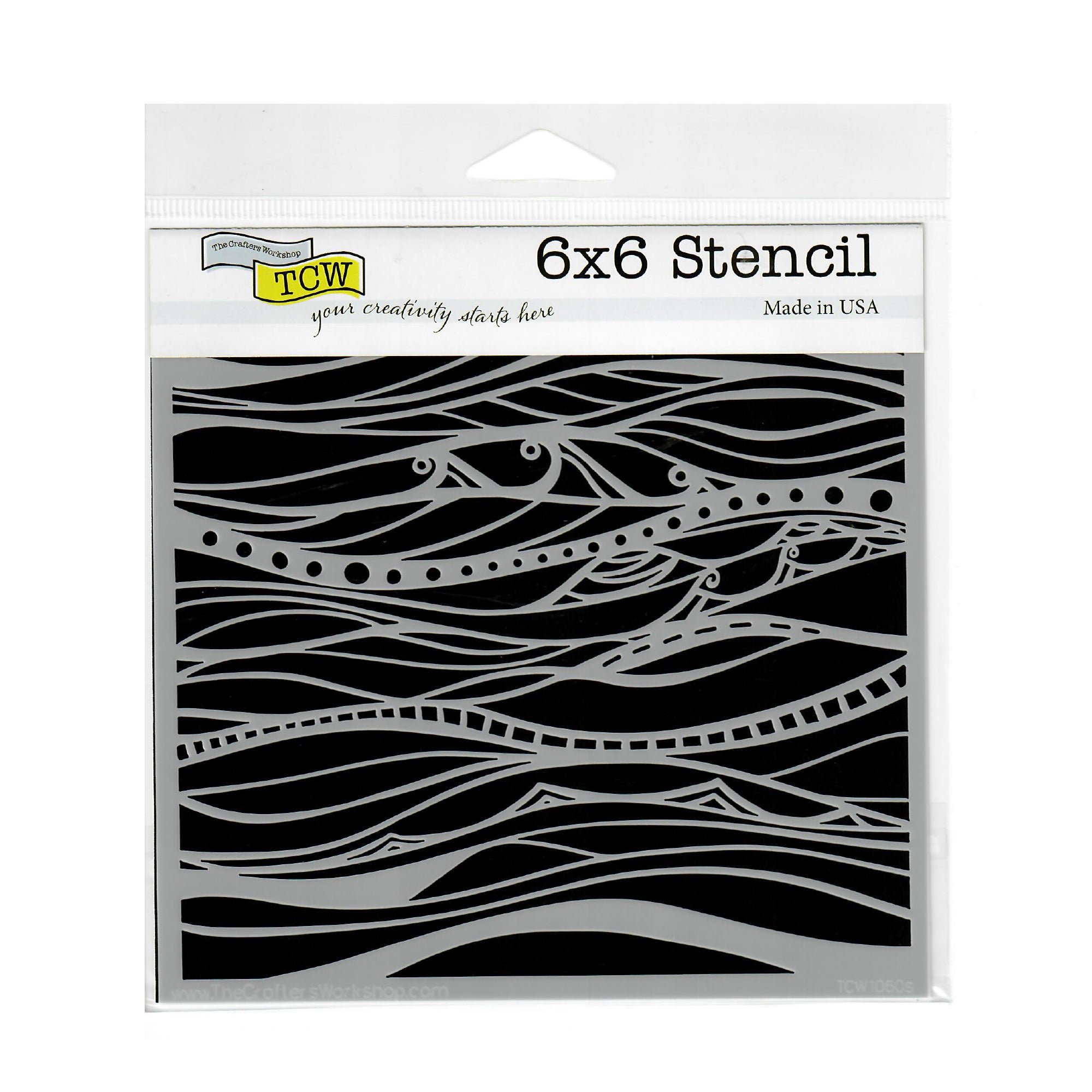 The Crafter's Workshop Stencil 6" x 6" - Calm Waves