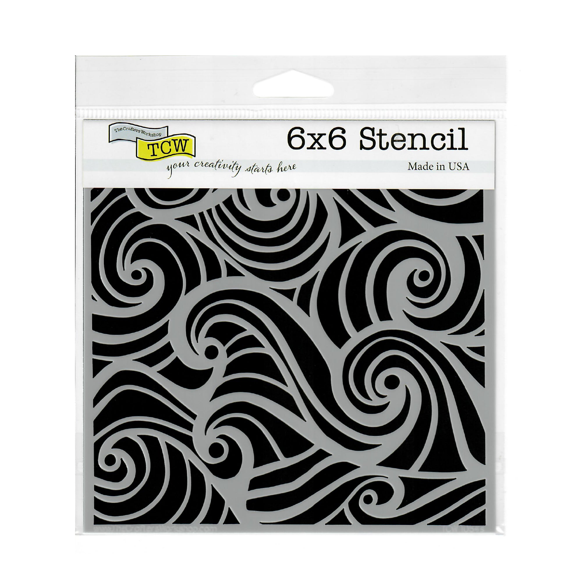 The Crafter's Workshop Stencil 6" x 6" - Swirling Waves
