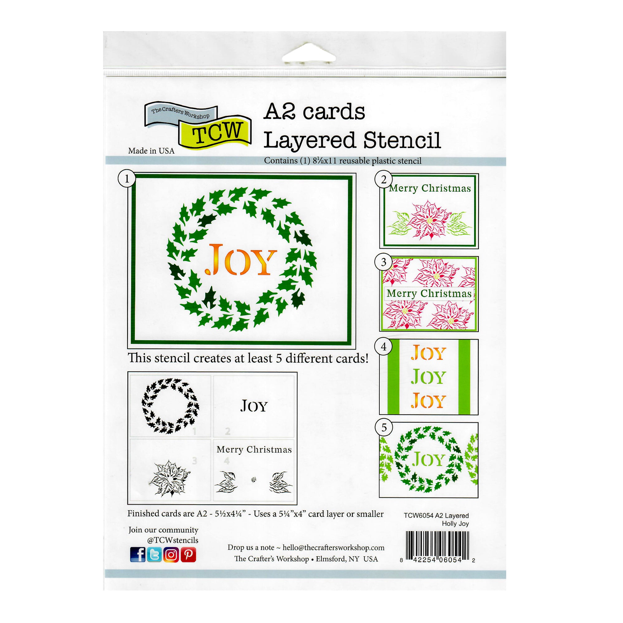 The Crafter's Workshop Stencil 8.5" x 11" - Layered Holly Joy