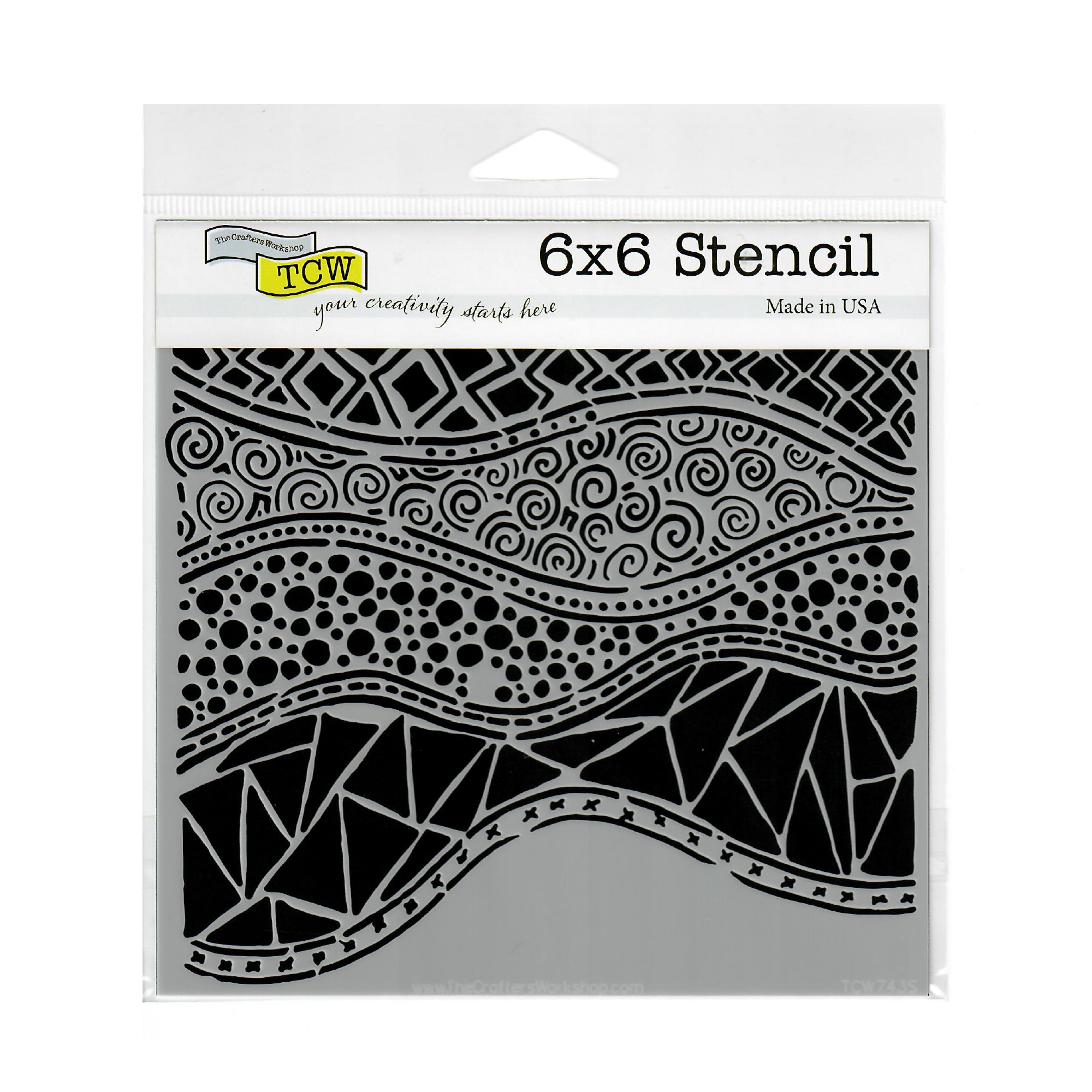 The Crafter's Workshop Stencil 6" x 6" - Crazy Waves