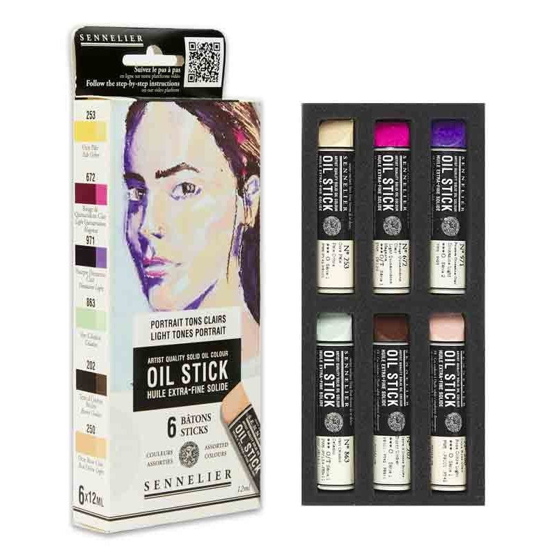 Sennelier Oil Stick Mini Light Tones Portrait Set of 6
