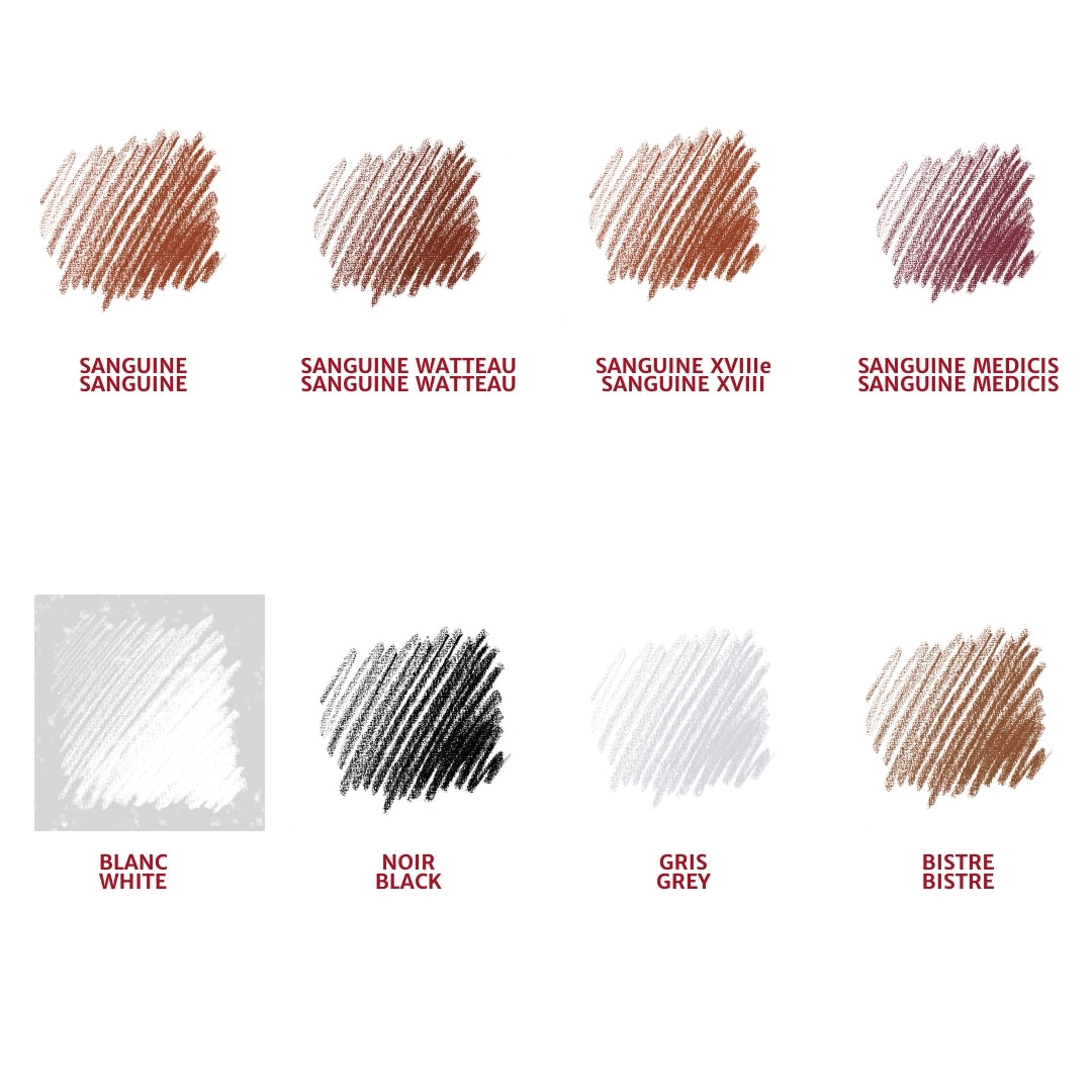 Conté à Paris Sketching Pastel Carré Set of 12 - Assorted