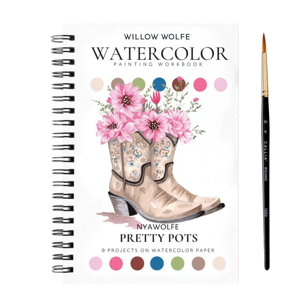 Willow Wolfe Watercolor Workbook - Pretty Pots