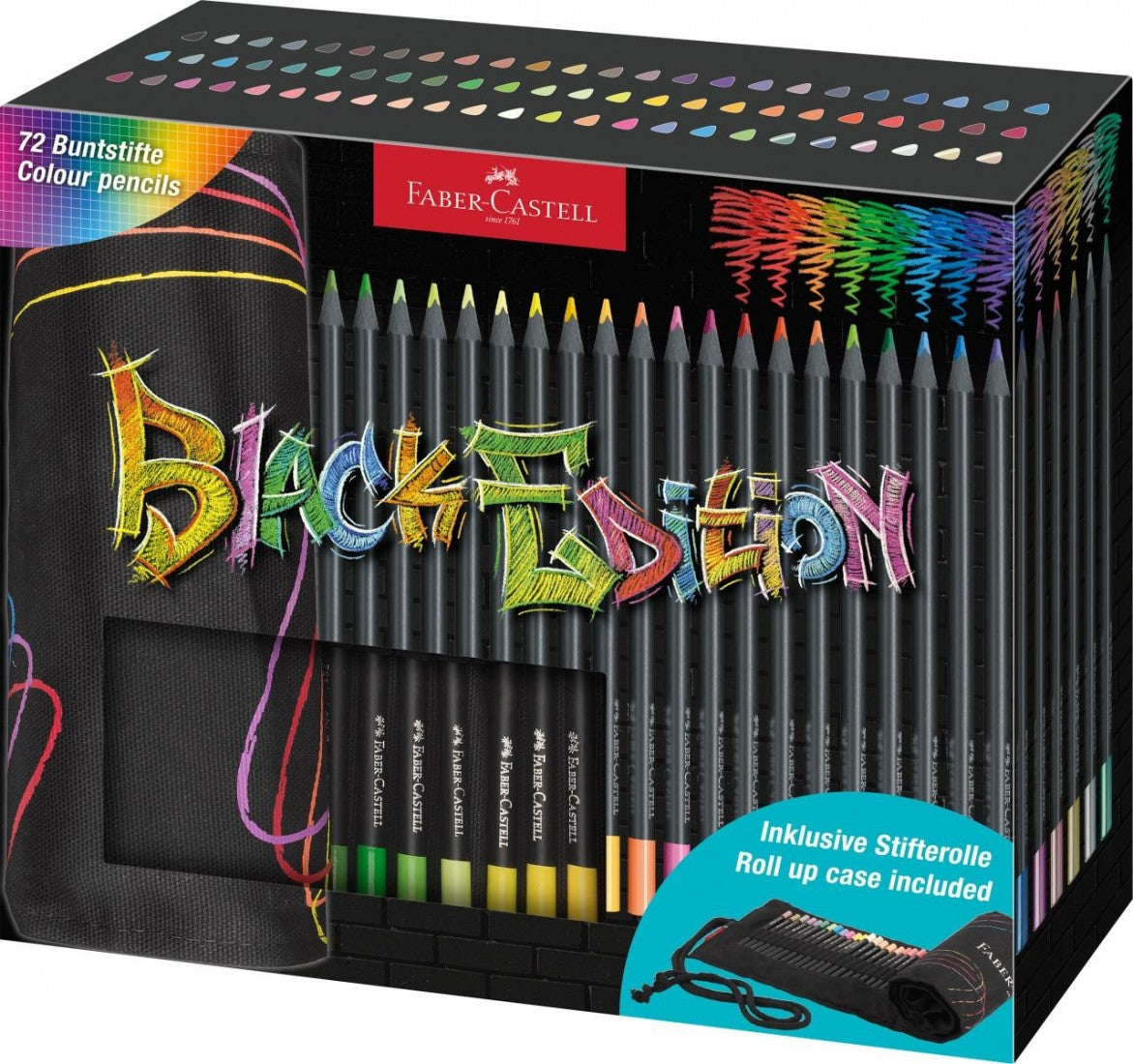 Faber-Castell Black Edition Colour Pencil Set 72 with Roll