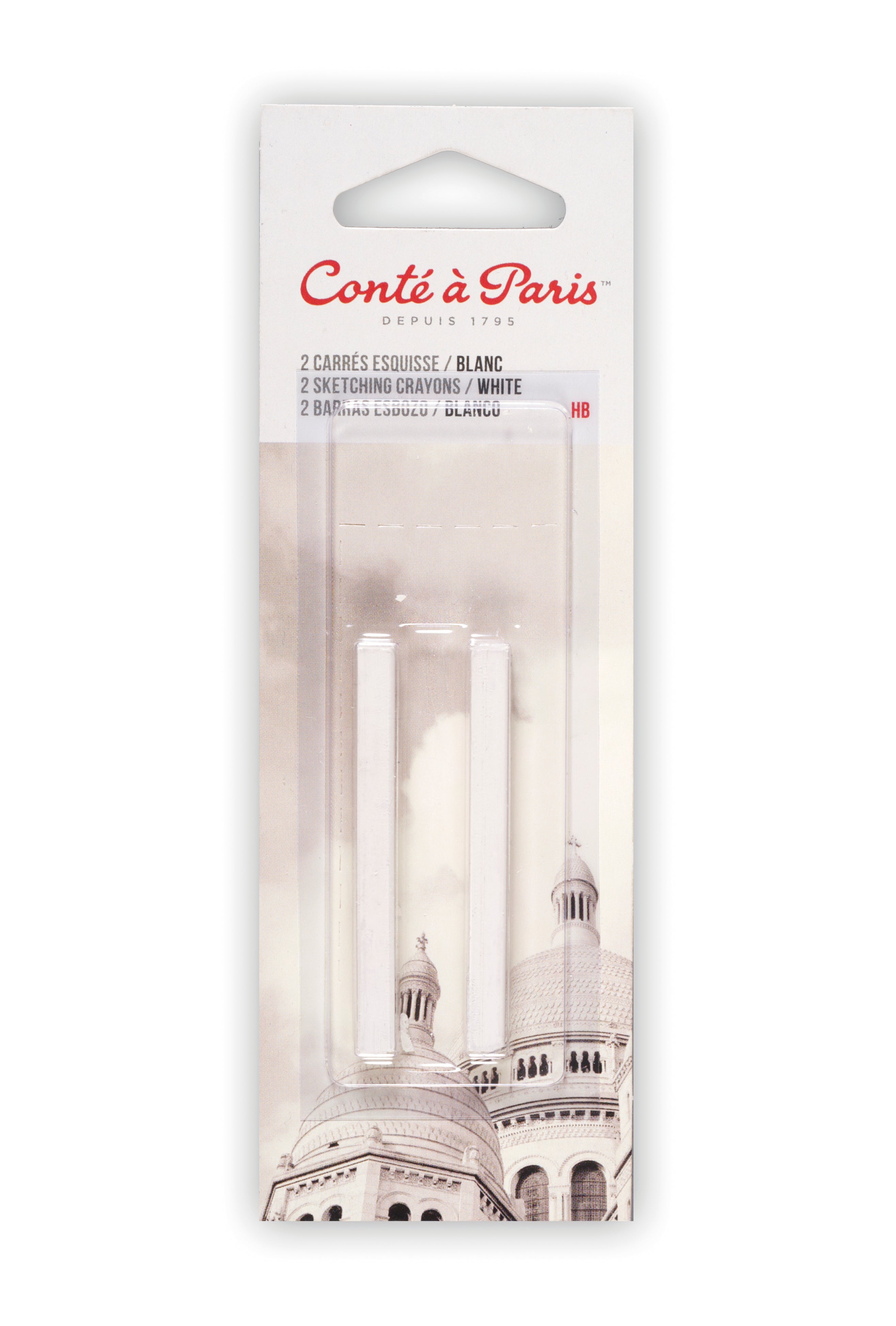Conté à Paris Sketching Pastel Carré Set of 2 - White HB