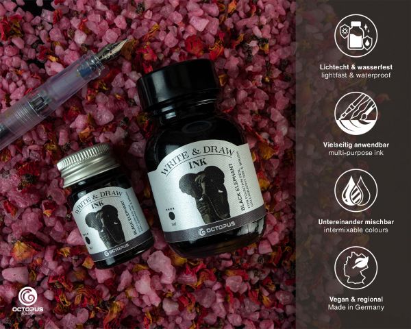 Octopus Write and Draw Ink Black Elephant 50ml