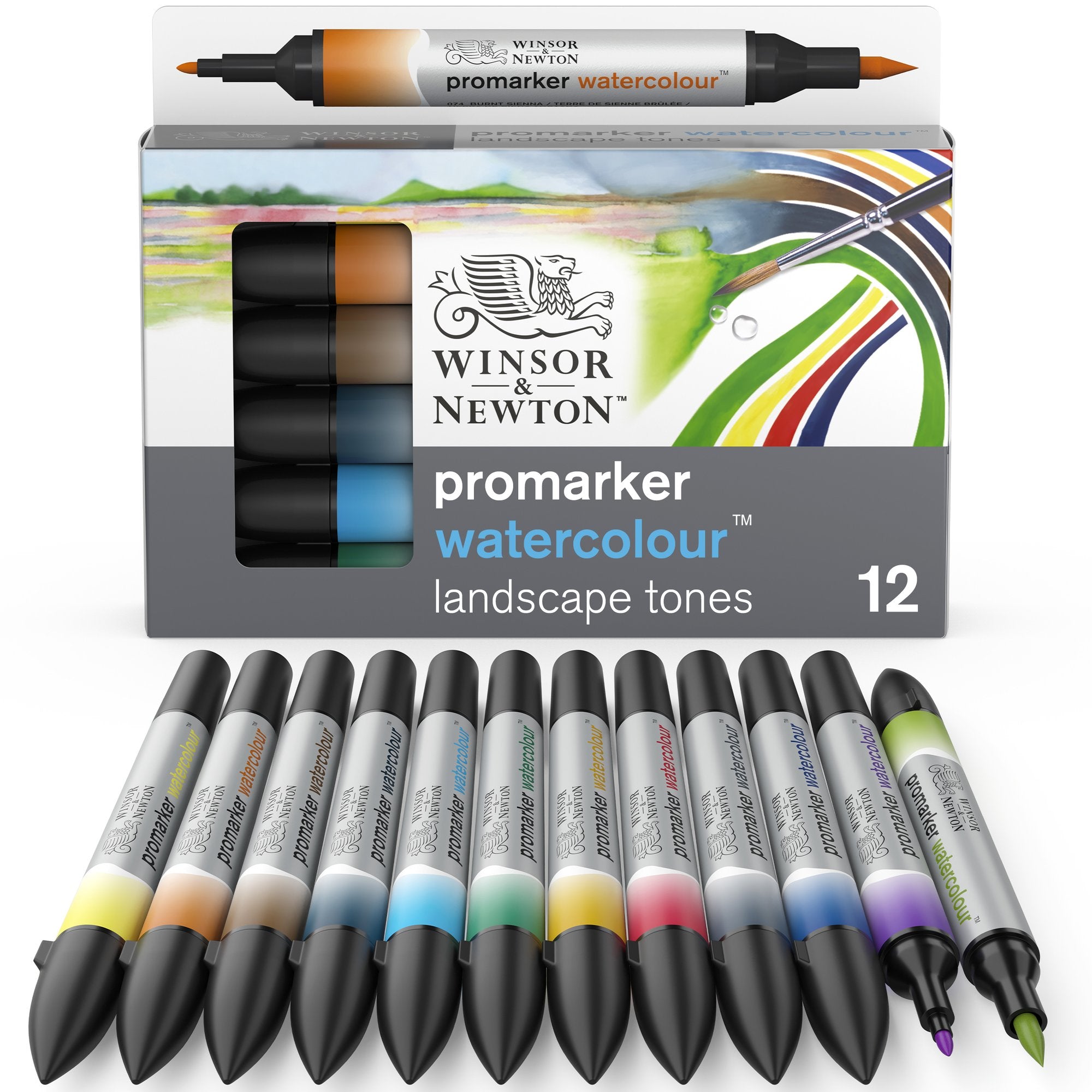 Winsor & Newton Promarker Watercolour Set of 12 Landscape