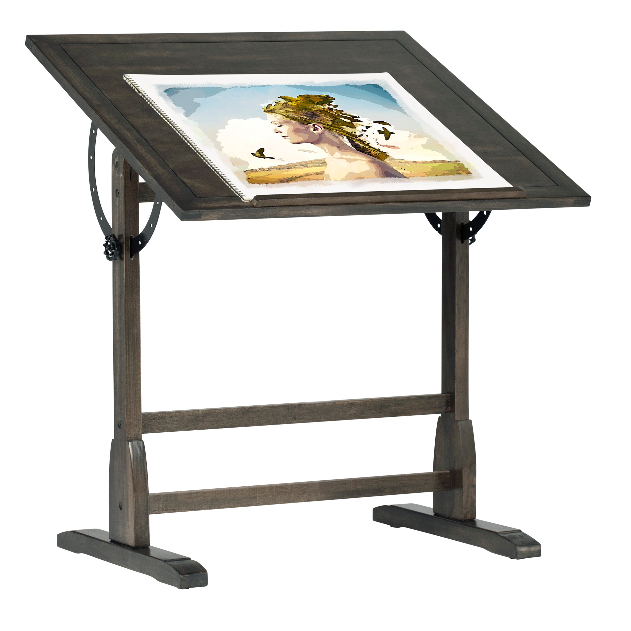 Studio Designs Vintage Wood Drafting Table - Distressed Black 36