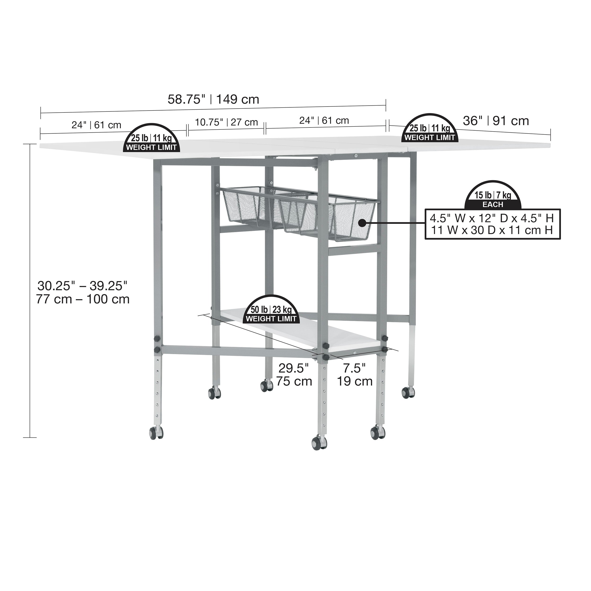 Sew Ready Hobby and Craft Table w/ Drawers