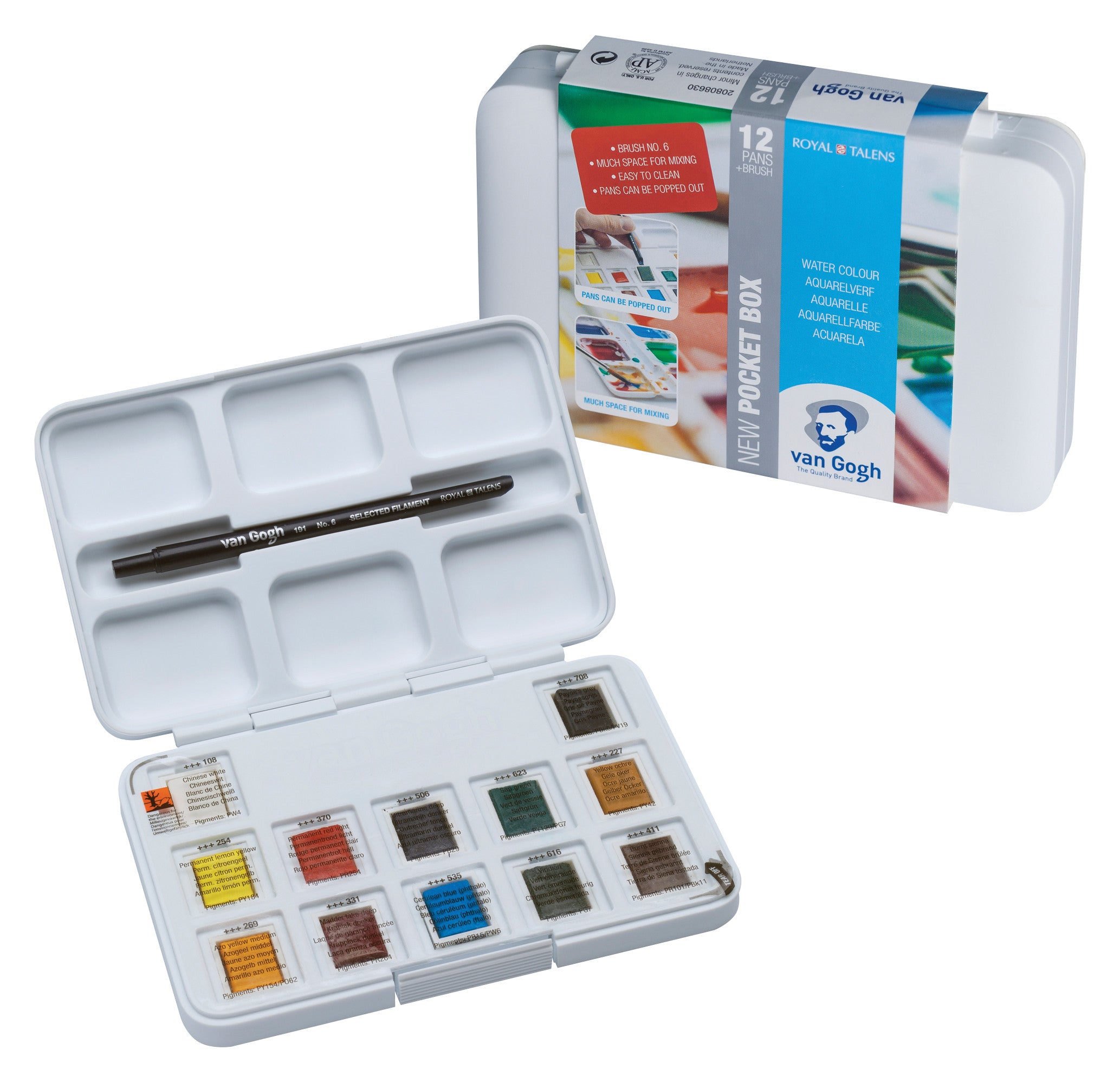 Van Gogh Water Colour Pocket Box Half Pan Set of 12