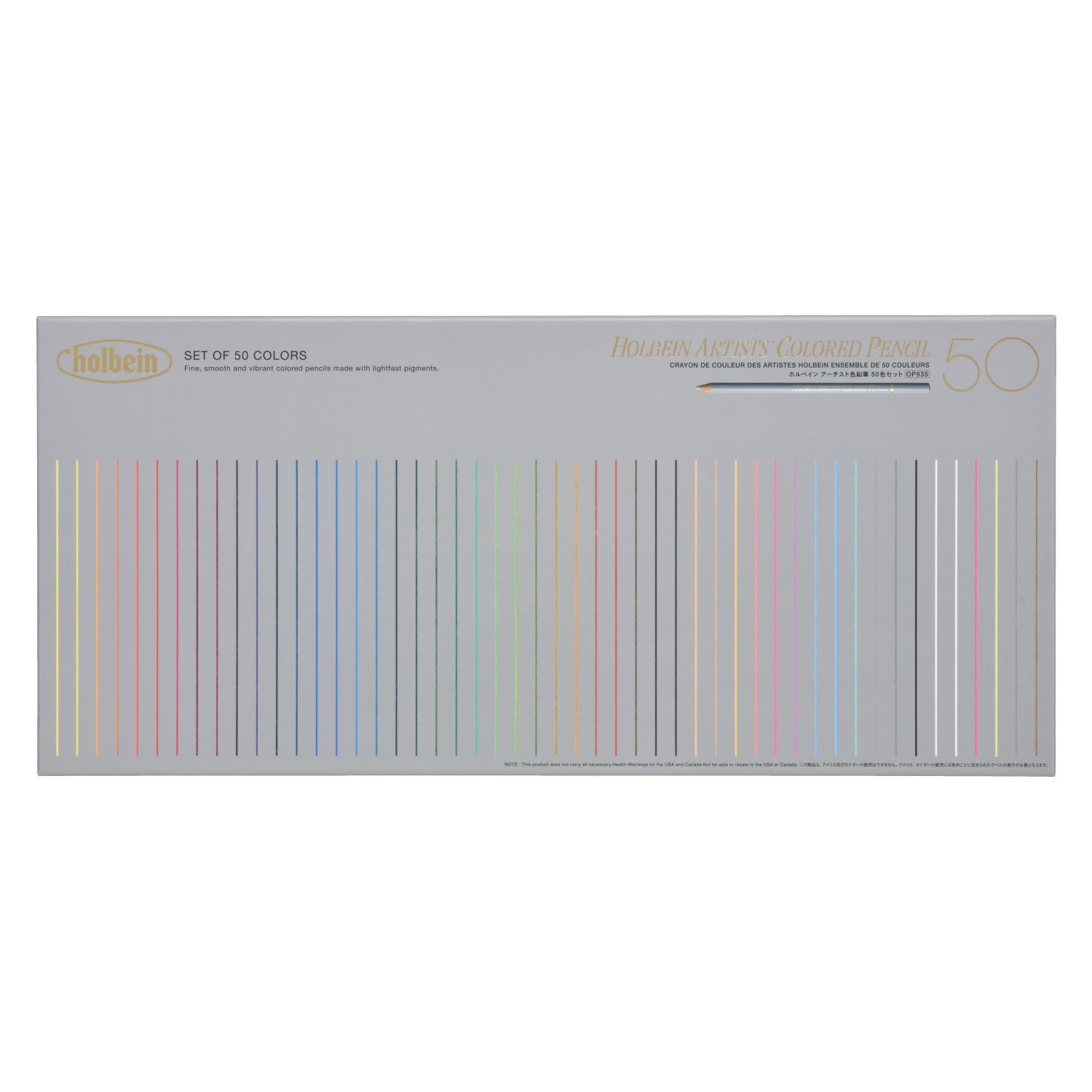 Holbein Artists' Colored Pencil Set of 50 - Basic