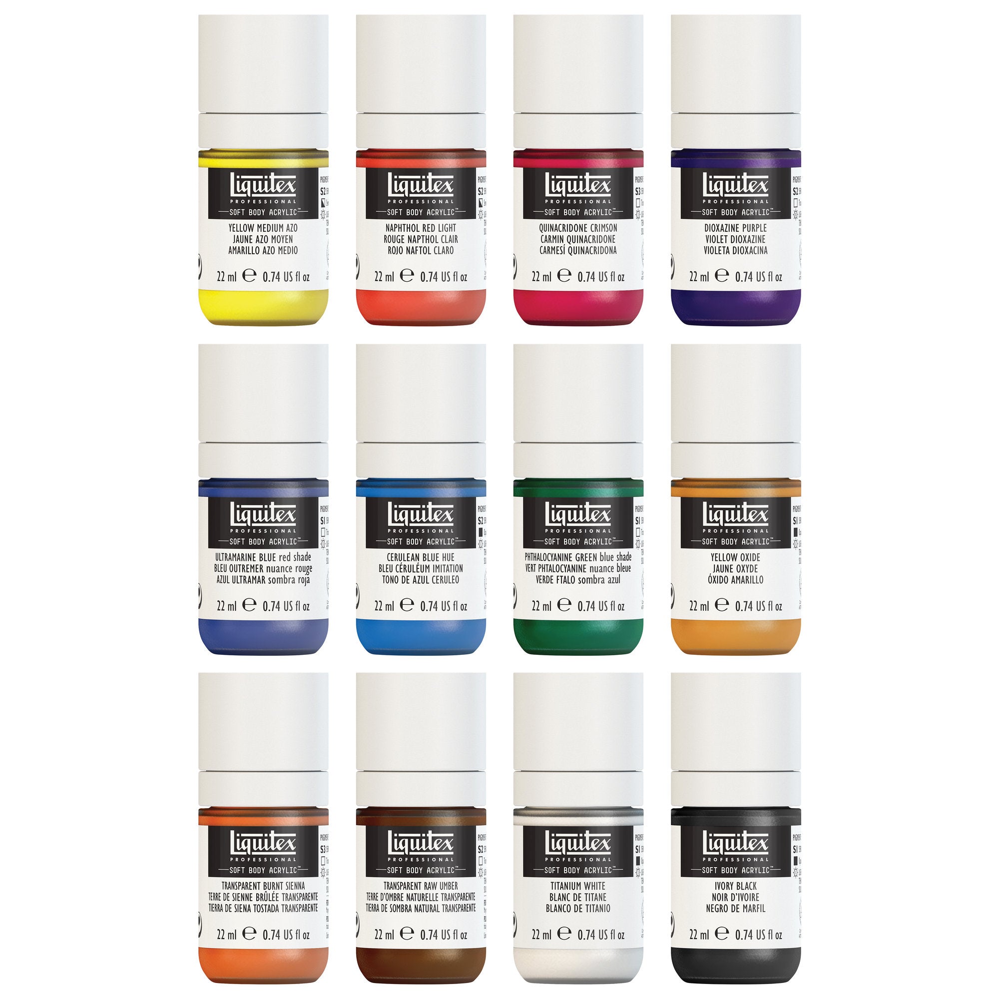Liquitex Professional Soft Body Essentials Set of 12 x 22ml