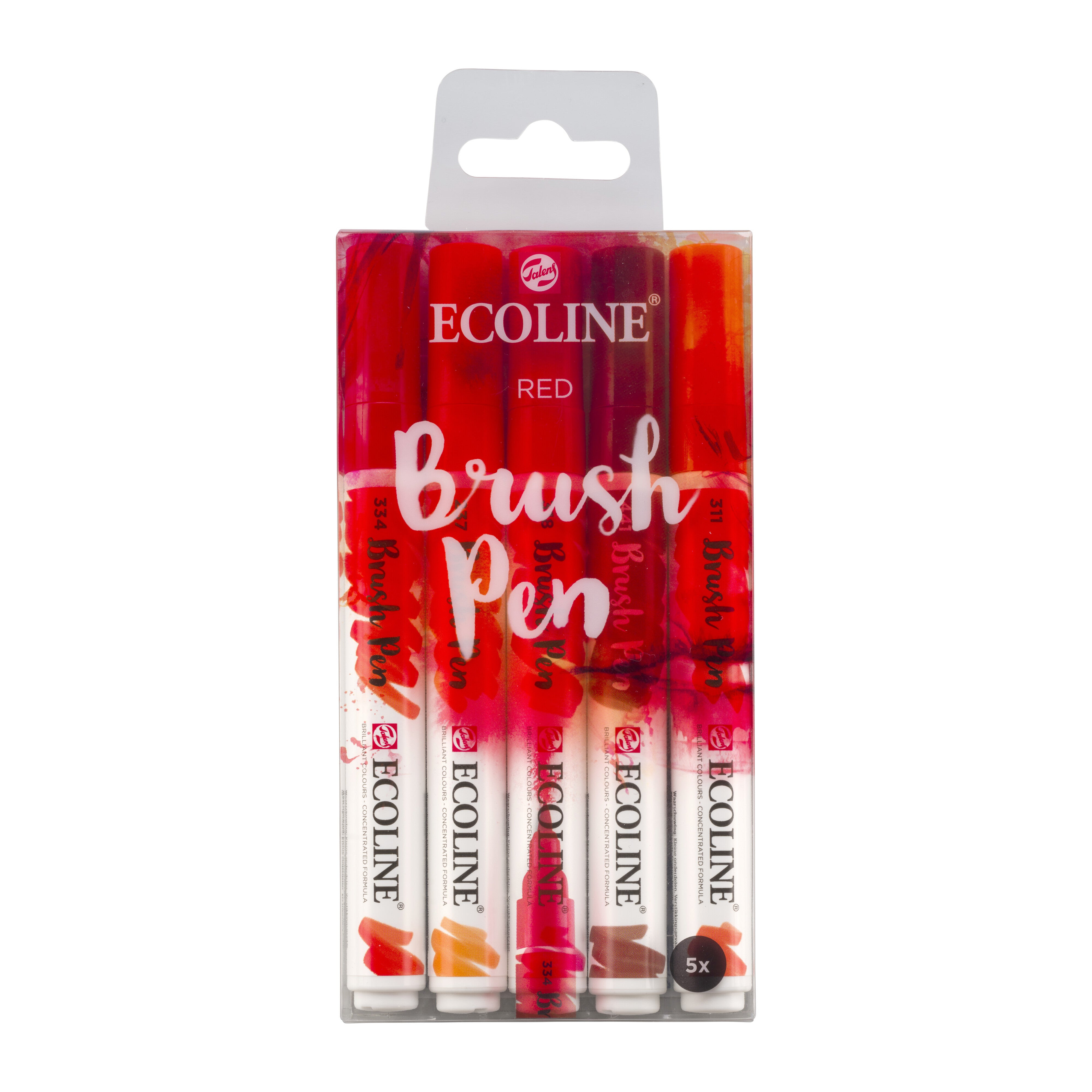 Ecoline Brush Pen Red Set of 5