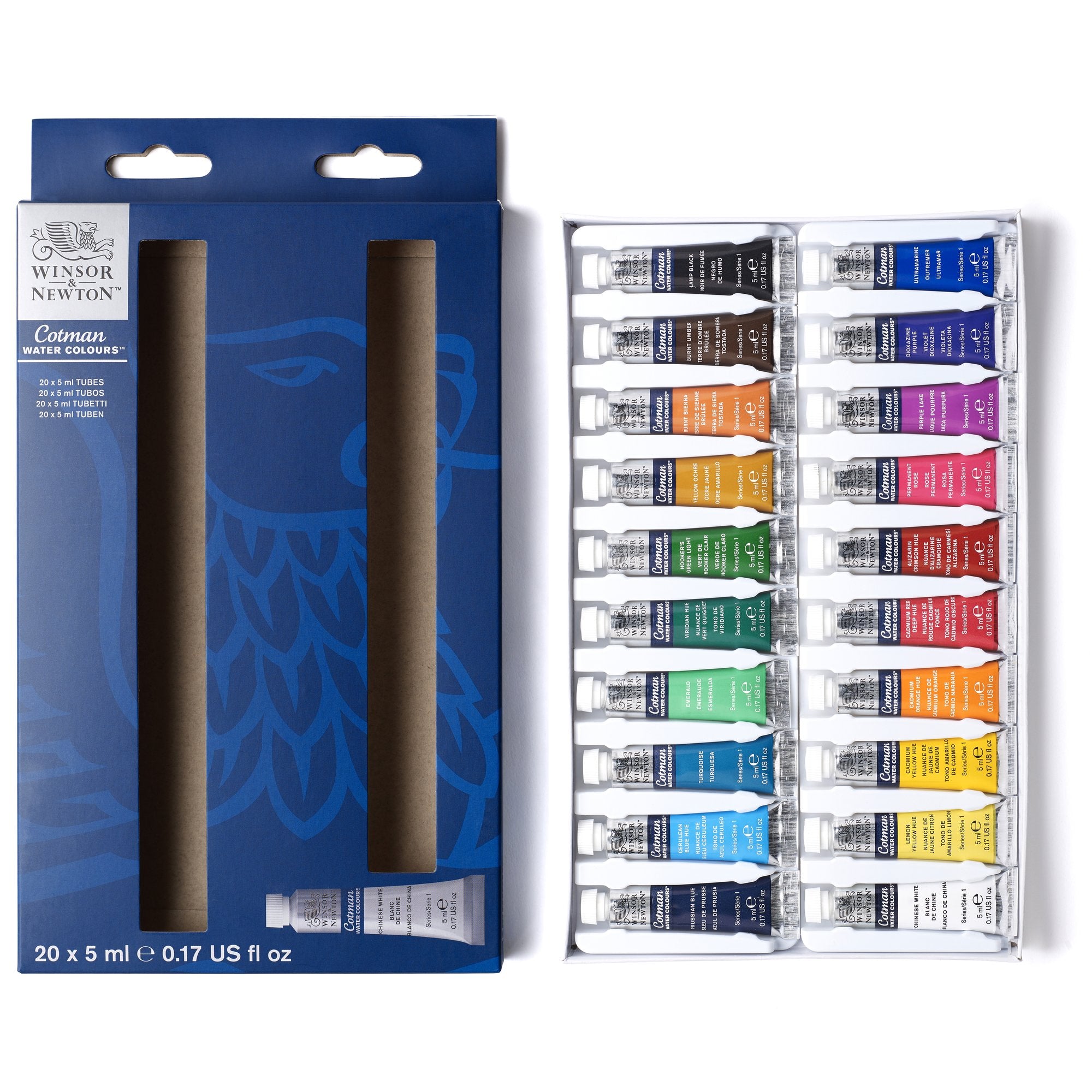 Winsor & Newton Cotman Watercolour Set of 20 x 5ml Tubes