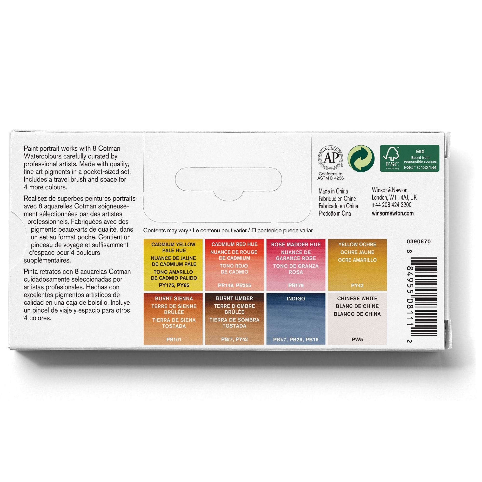 Winsor & Newton Cotman Watercolour Pocket Portrait Set of 8