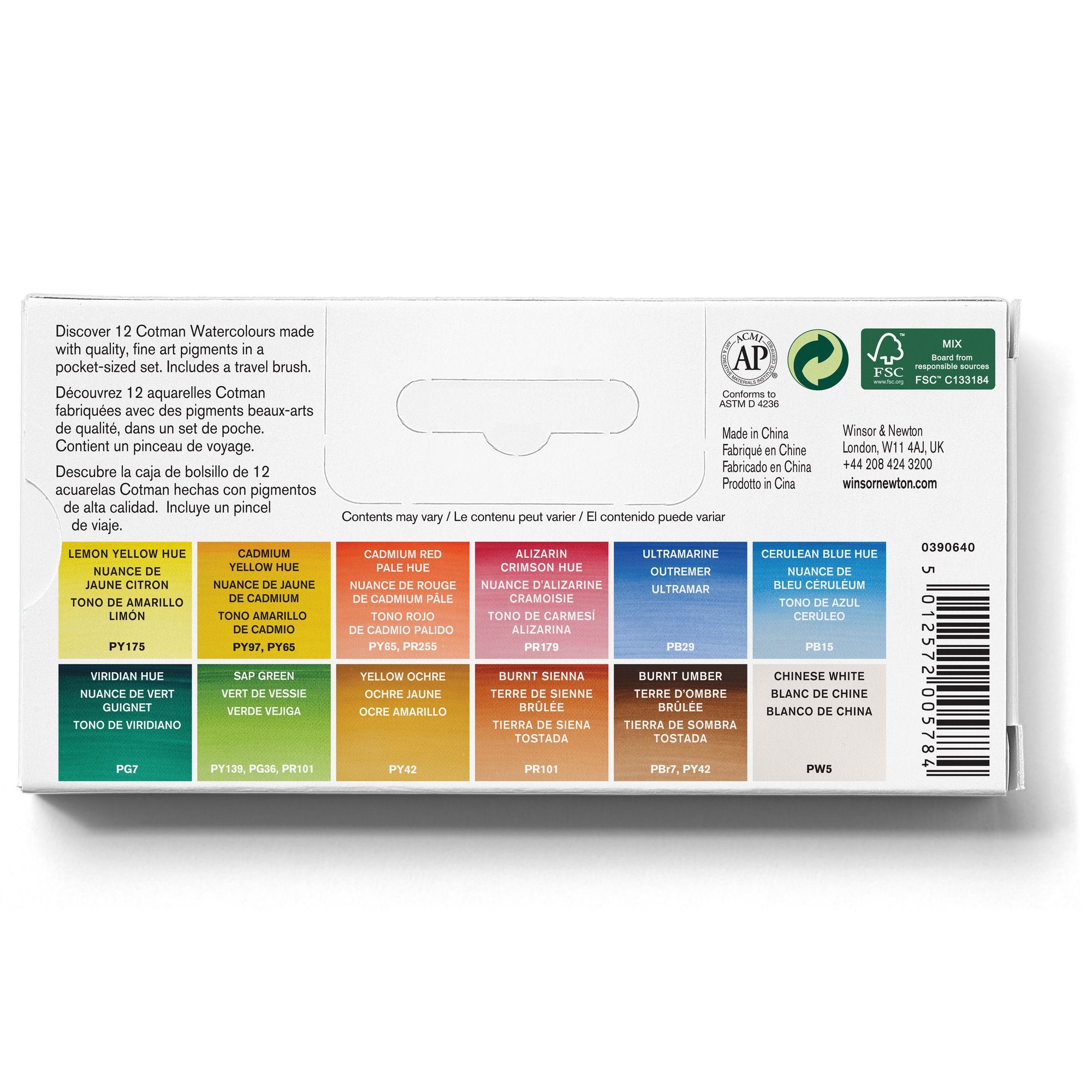 Winsor & Newton Cotman Watercolour Sketchers' Pocket Box Set of 12