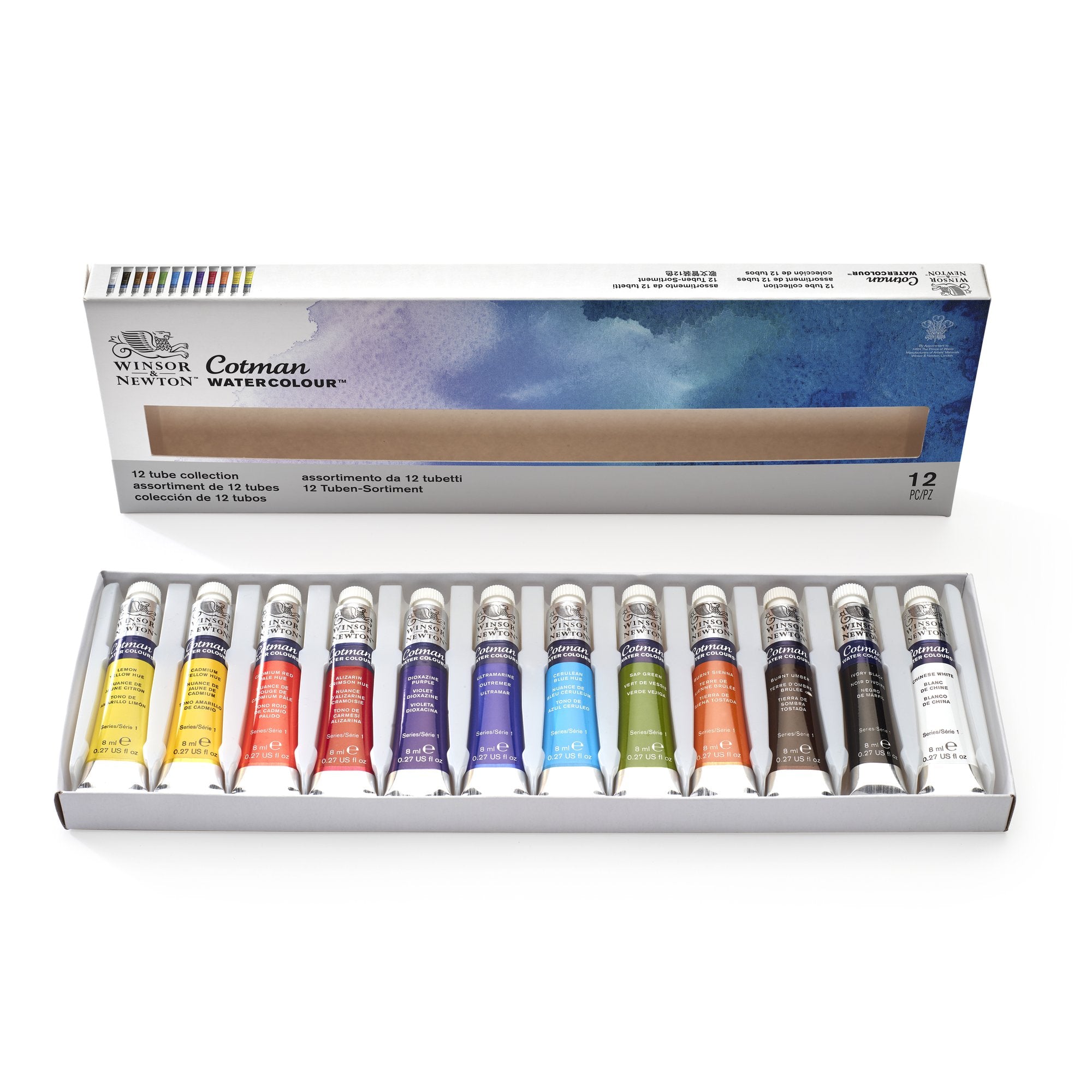 Winsor & Newton Cotman Watercolour Set of 12 x 8ml tubes