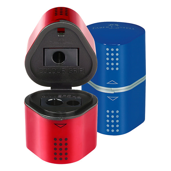 Faber-Castell Trio Grip Sharpener - 3 Hole Red/Blue assorted
