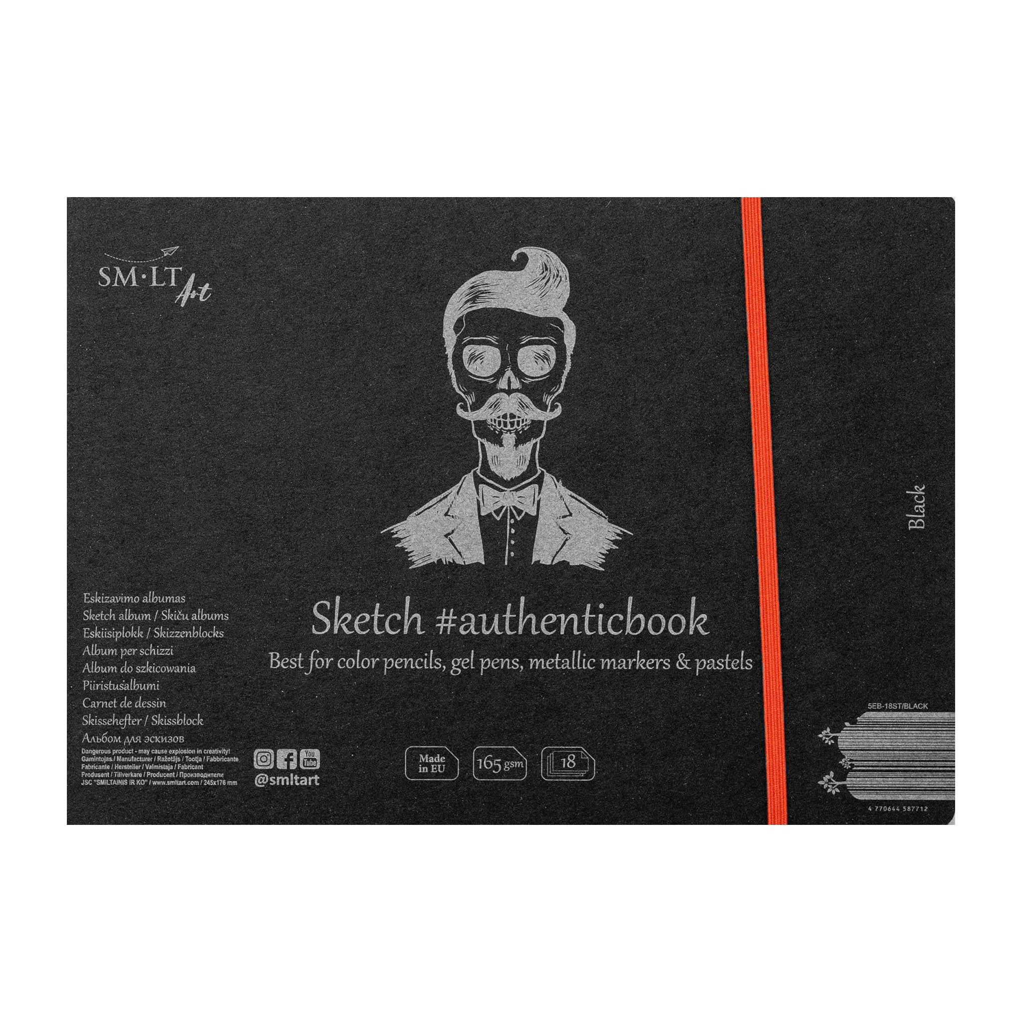 SM•LT #authenticbook Black Sketch Album – 9" x 7"