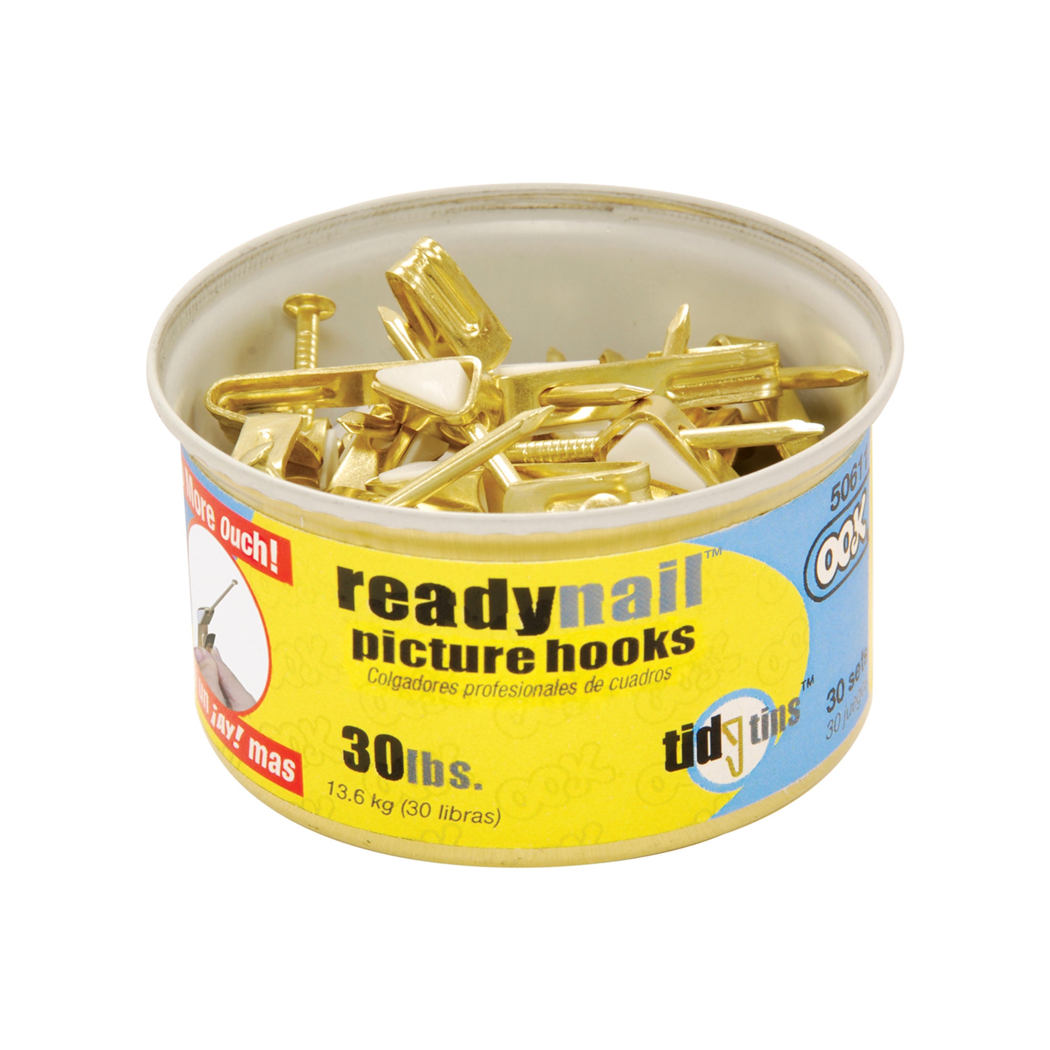 Ook ReadyNail Picture Hanger Tidy Tin 30lb Pack of 25
